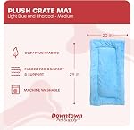 Downtown Pet Supply Comfort Pet Dog Crate Mat and Nap Pad, Medium-Light Blue/Charcoal