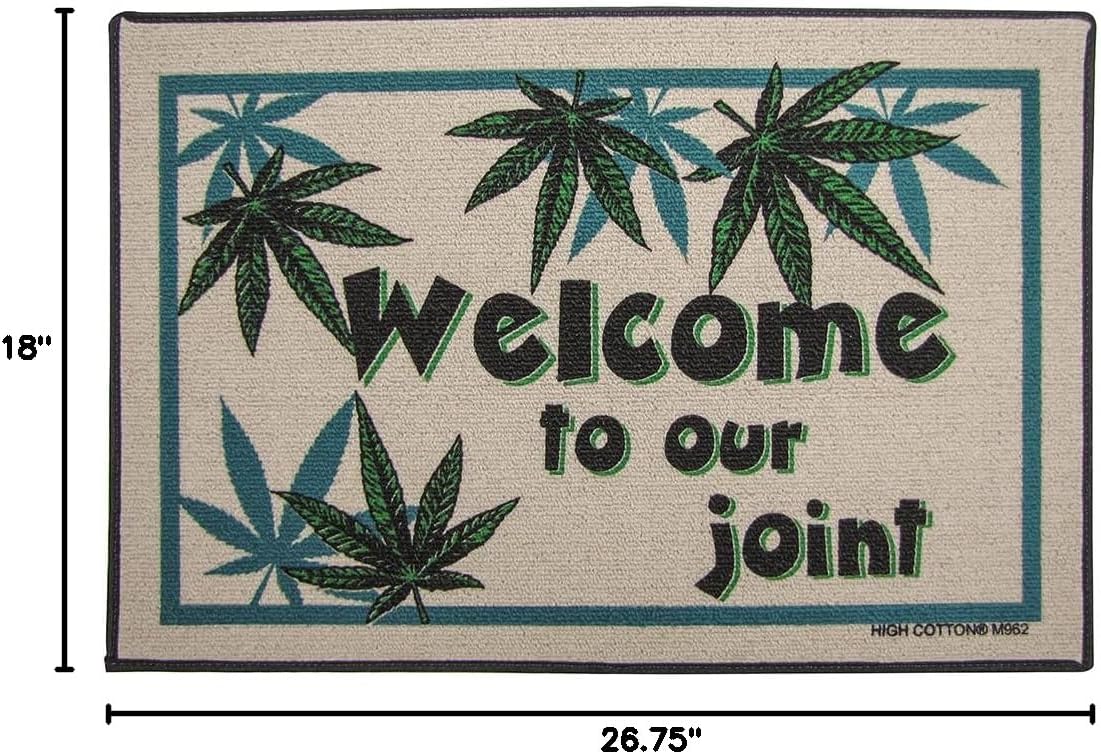 Treasure Gurus Novelty Welcome to Our Joint Marijuana Indoor Outdoor Doormat Funny Weed Floor Rug Front Door Mat
