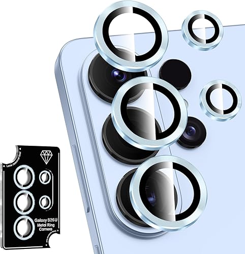 Miniatura 189 de Protector de lente de cámara para Samsung Galaxy S25 FE, cubierta individual de lente de vidrio templado con anillo de metal, [fuerte adsorción]