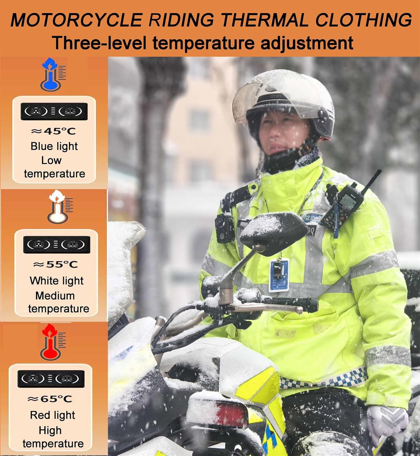 scosao Men Heated Hi Vis Jacket Warm Reflective Safety Jacket, Windproof Waterproof Heated Coat for Cold Weather-4XL
