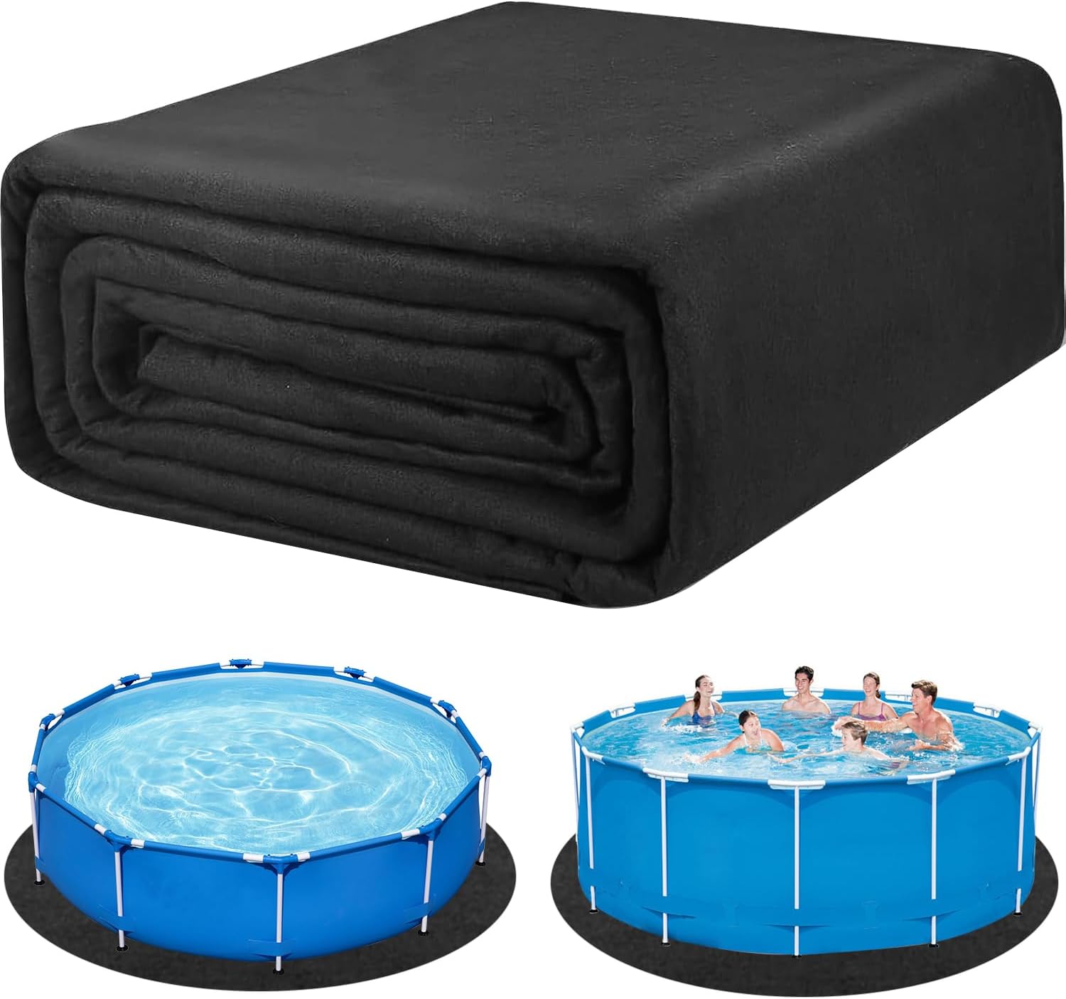 13FT Pool Ground Pad, Pool Liner Pad, Round Floor on Pool Mat, Swimming Pool Mat Floor Protector, Pool Mats Protective Floor, Swimming Pools Inflatable Hot Tubs Floor Pad, Spa Pool Accessories