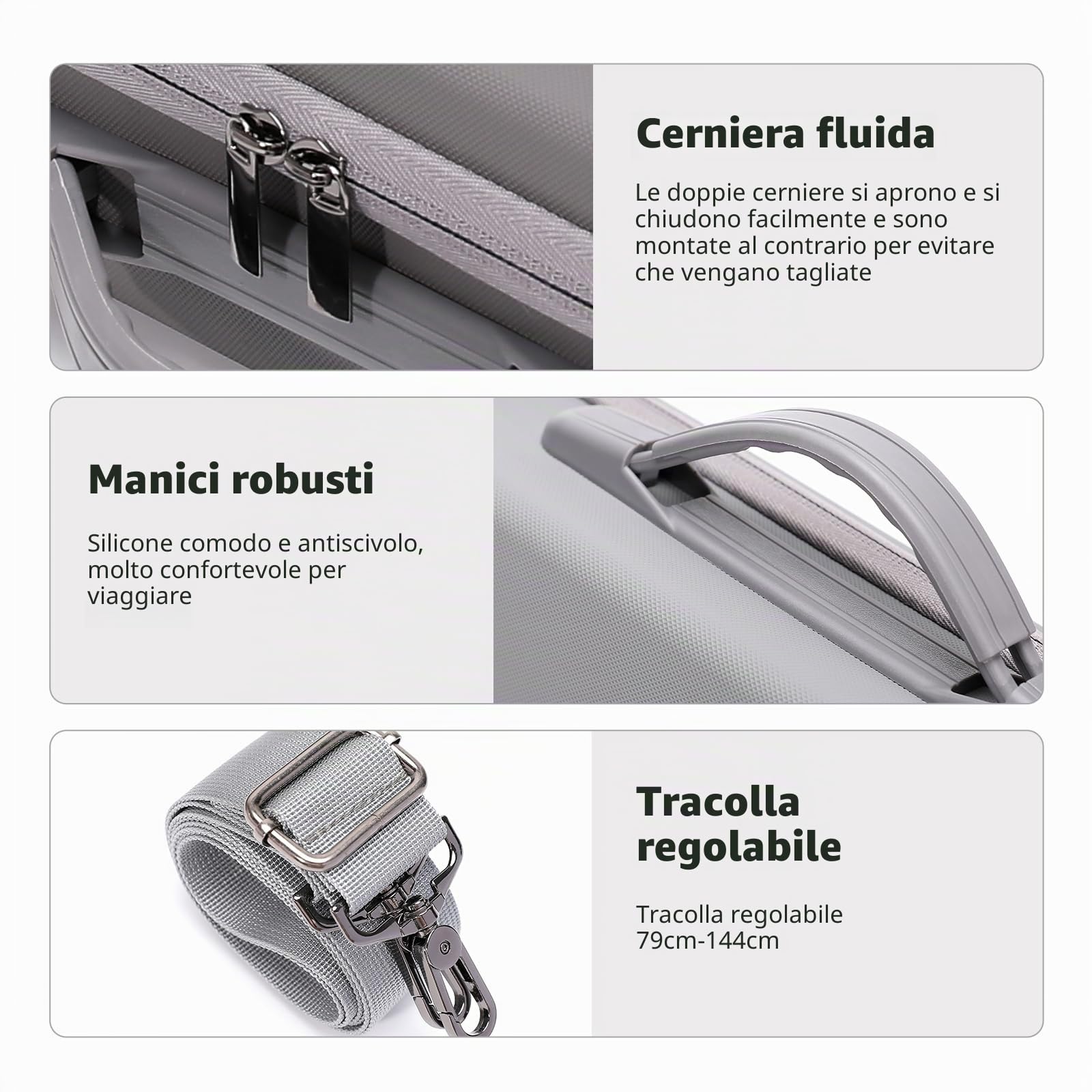 Custodia per DJI Flip, custodia portatile in PU impermeabile, con tracolla, per drone DJI FLIP e accessori per batteria (per controller RC-N3), grigio