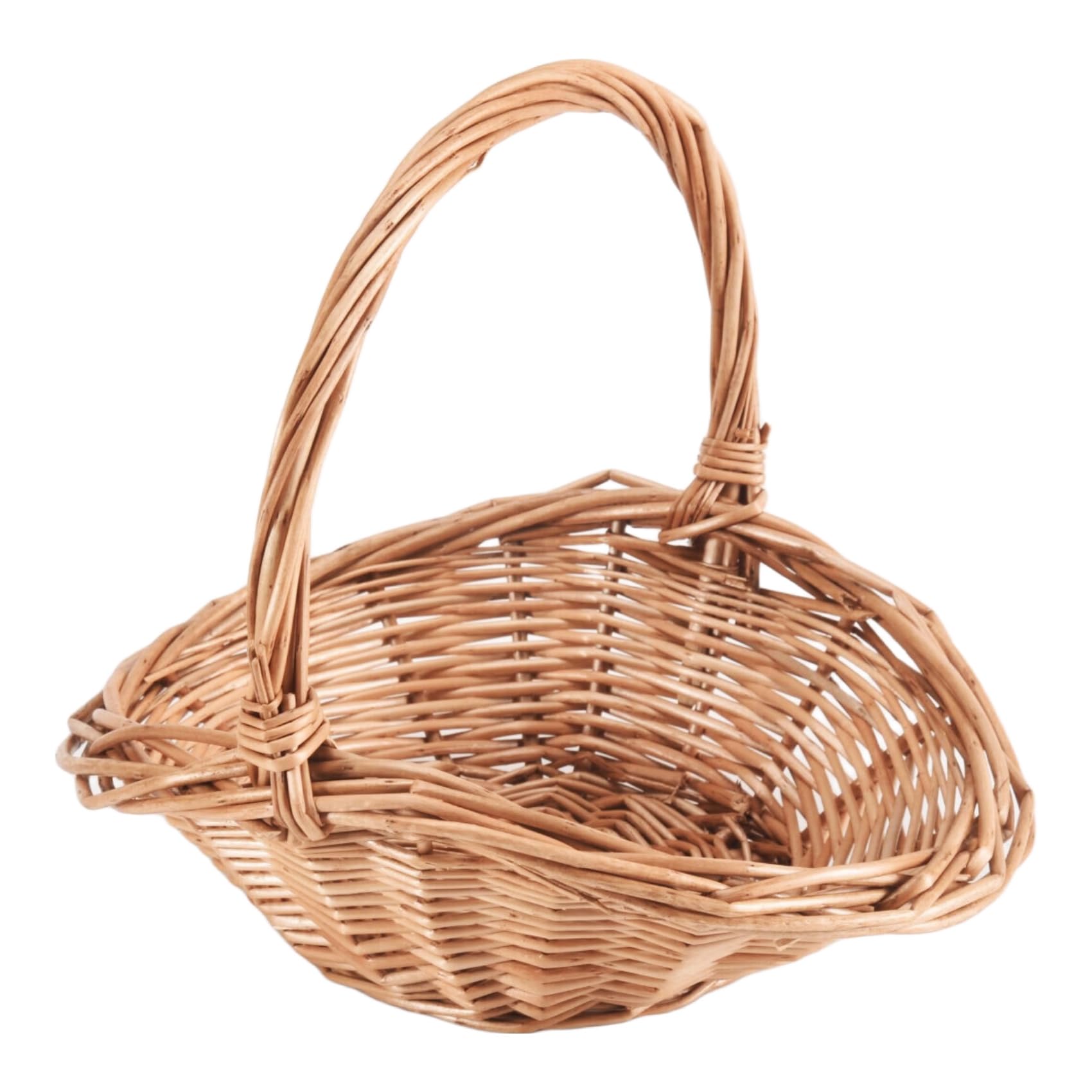 Rersduyt Wicker Basket Wicker Shopping Basket with Handle, Gift Hamper Basket, Picnic Baskets, Kitchen Basket Small
