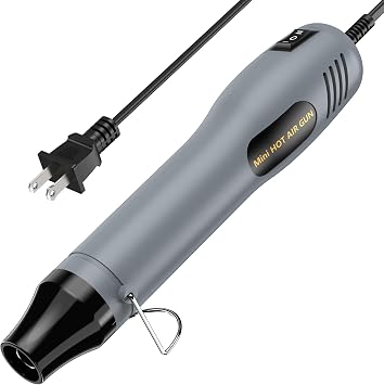 Mini Heat Gun 482F & 662F 2-Modle Temperature Control, Overload protection Ergonomic Design pistola de calor,Mini heat gun for crafting,shrink tubing,vinyl wrap,resin