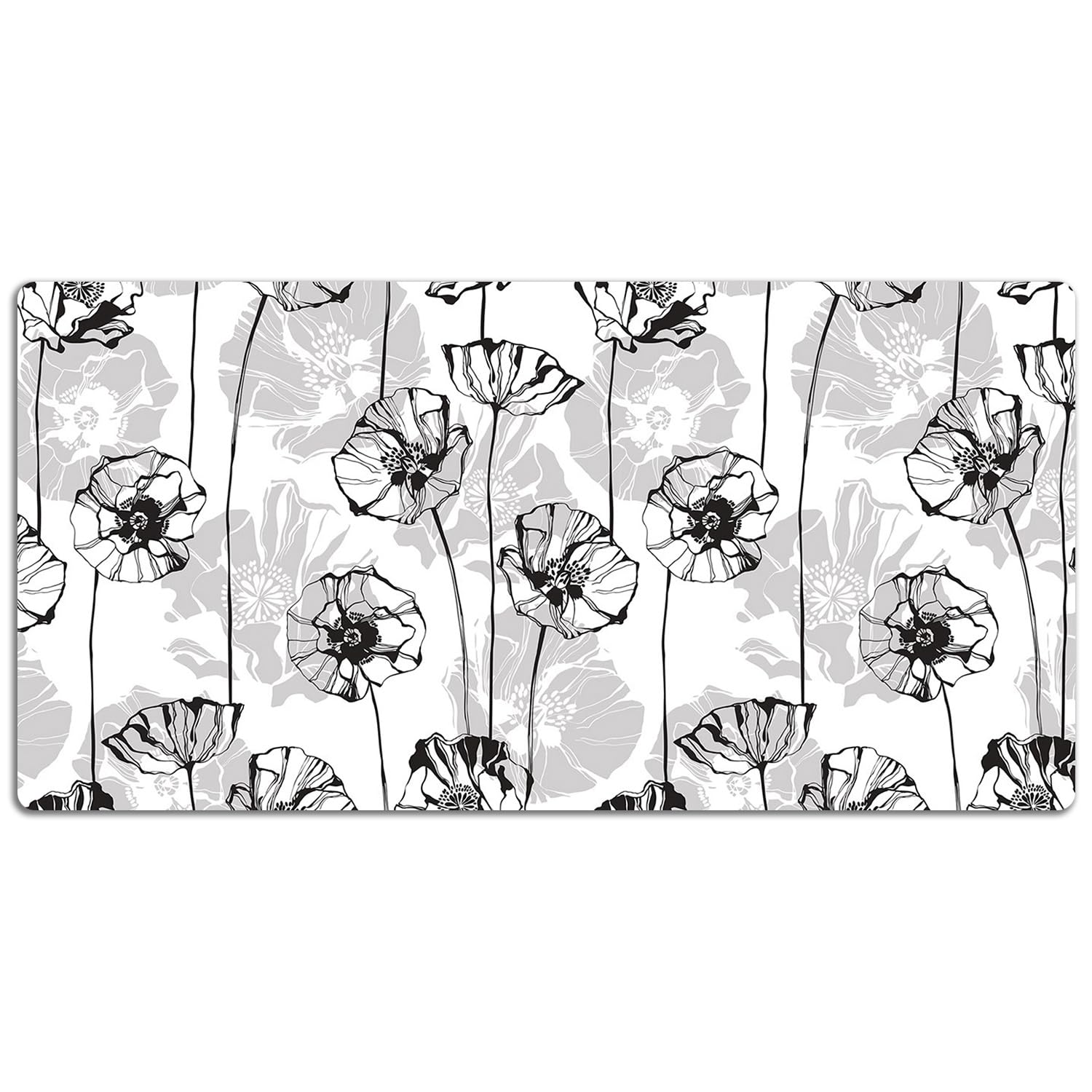 Sottomano da Scrivania 120x60 cm Protezione e Decorazione in Vinile PVC Antiscivolo Impermeabile Facile da Pulire Superficie Protettiva per Ufficio e Casa - Fiori glamour