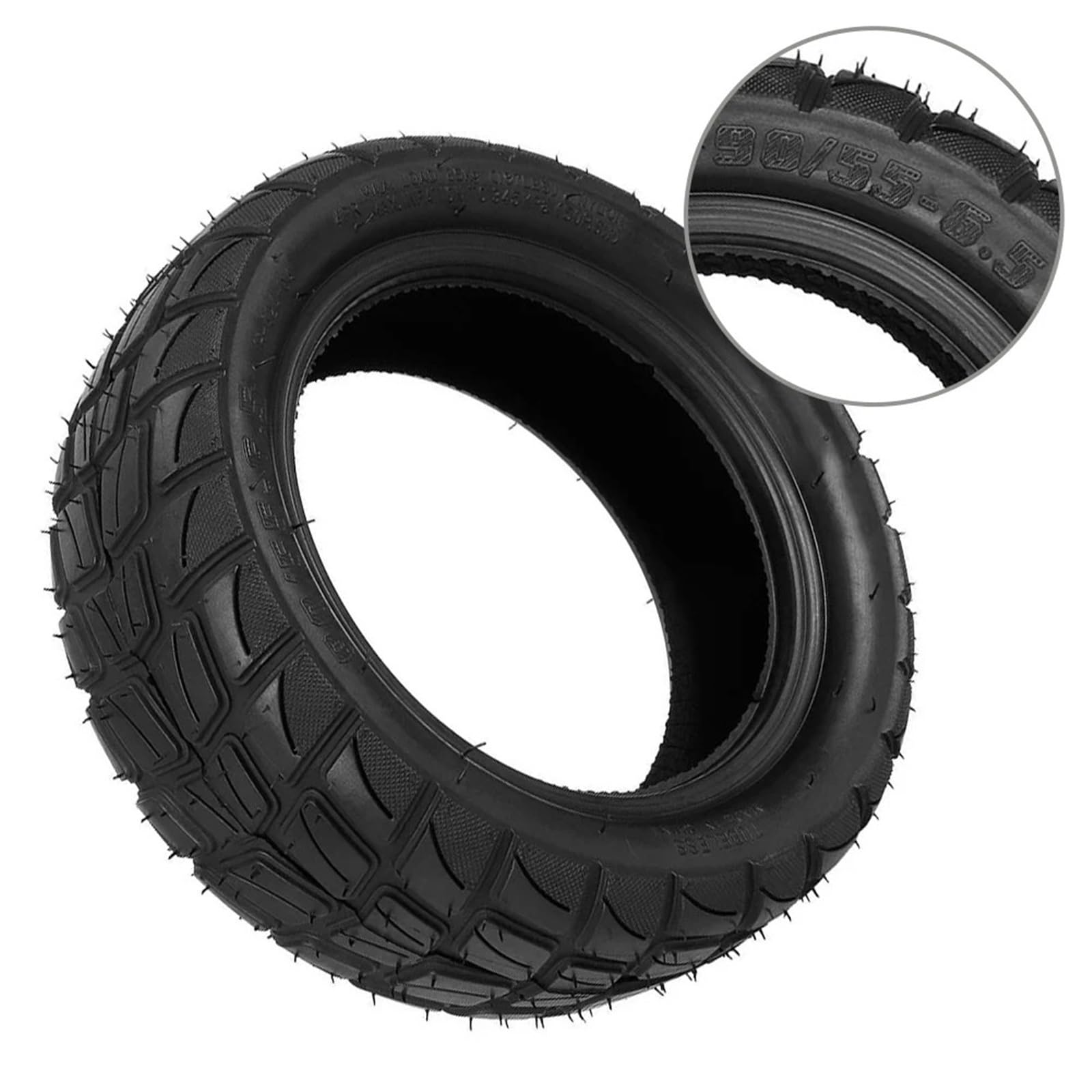 Pneu Anti-Crevaison Trottinette Pneu sans chambre à air for scooter électrique 10 pouces 90/55-6,5, caoutchouc élargissant, résistant l'usure, pneus tout-terrain sous vide, pièces de rechange