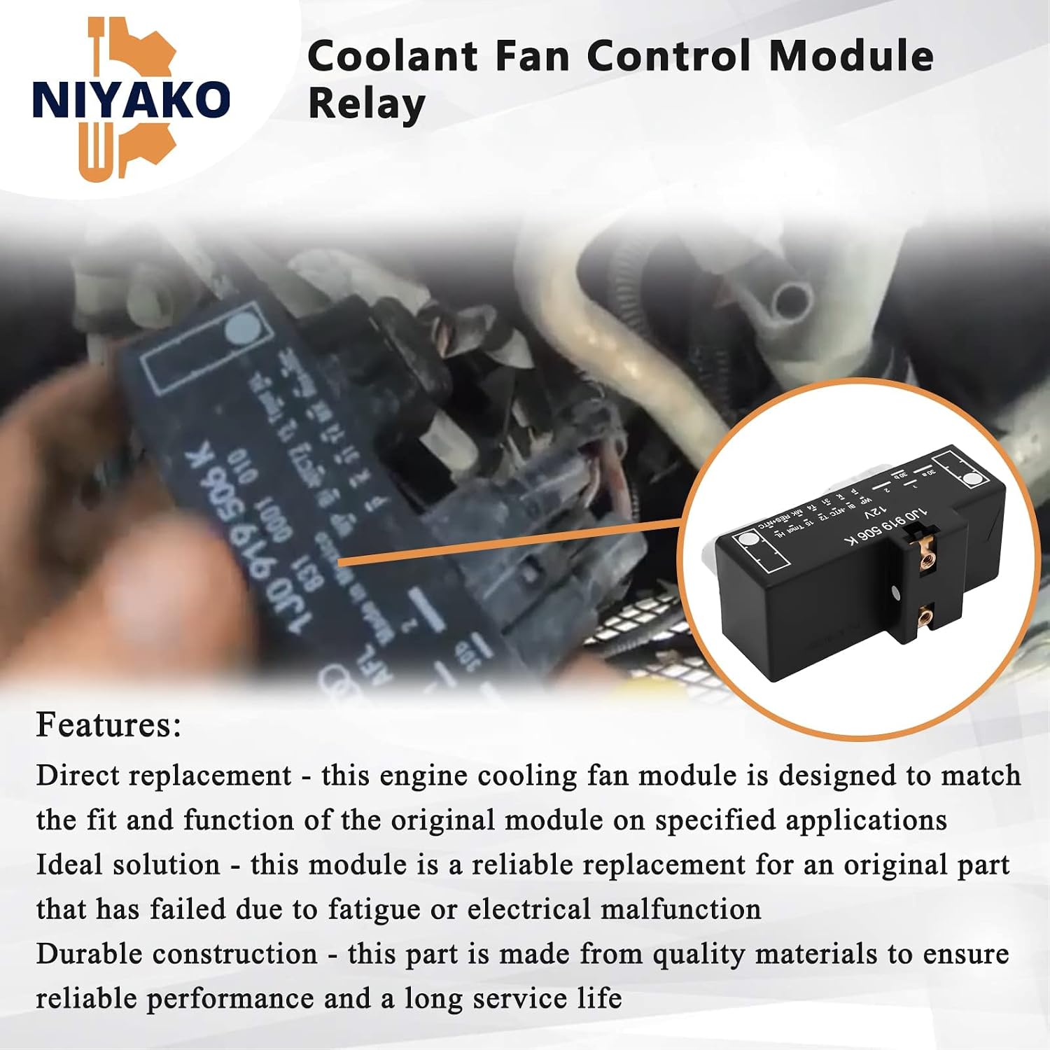 Cooling Fan Control Unit Module Relay Replacement # 902-419 1J0919506K 1J0 919 506 K Fit 2000-2014 Beetle Jetta Golf A3 TT