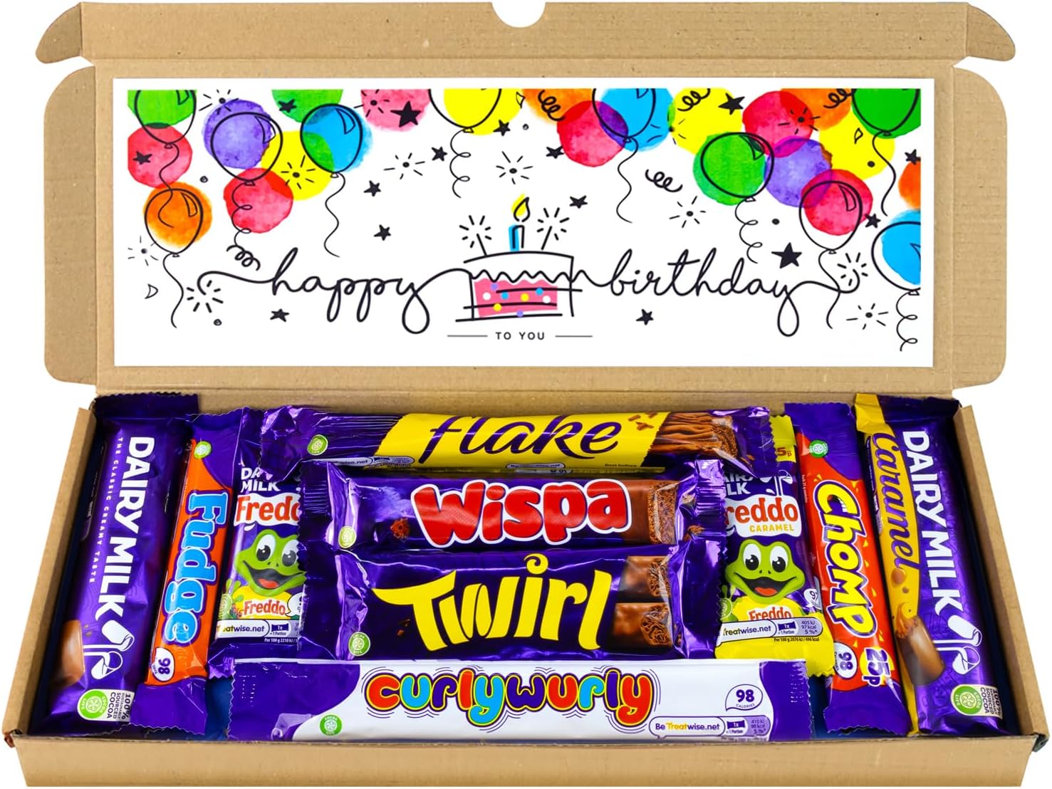 Happy Birthday Chocolate Hamper, Letterbox Chocolate Gift Box of 10 Fullsize Dairy Milk Chocolate bars, for 13th 16th 18th 21st 30th 40th 50th 60th Birthday Gifts For Women & Gifts For Him