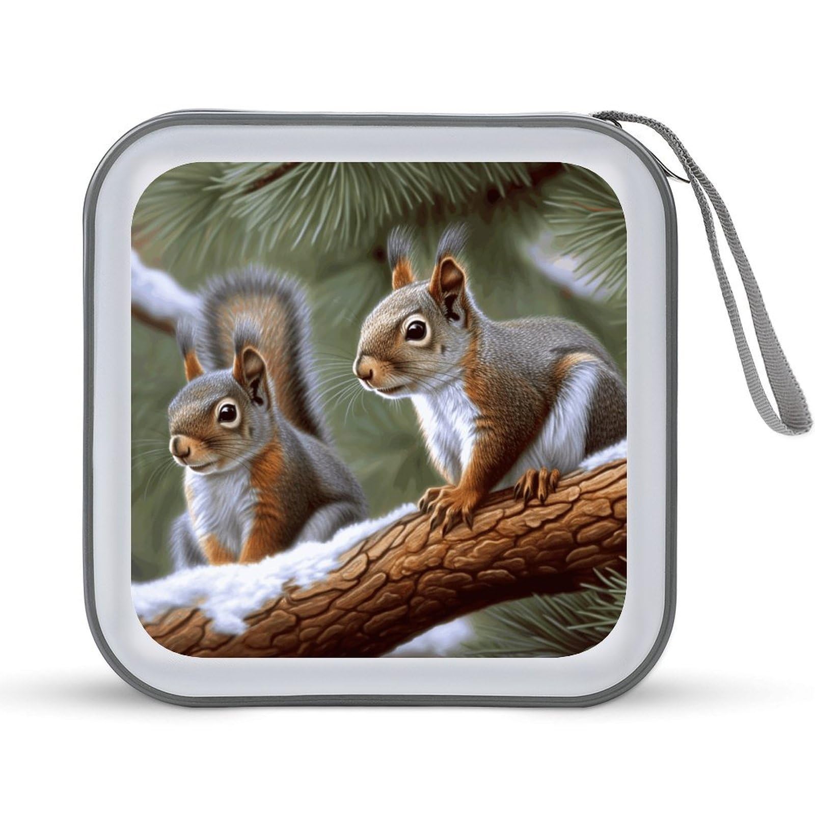VstaDank Little Squirrel 40 Capacity DVD Case with Zipper Disc, Portable CD Storage Organizer Hard Plastic Storage Wallet Organizer Organizer