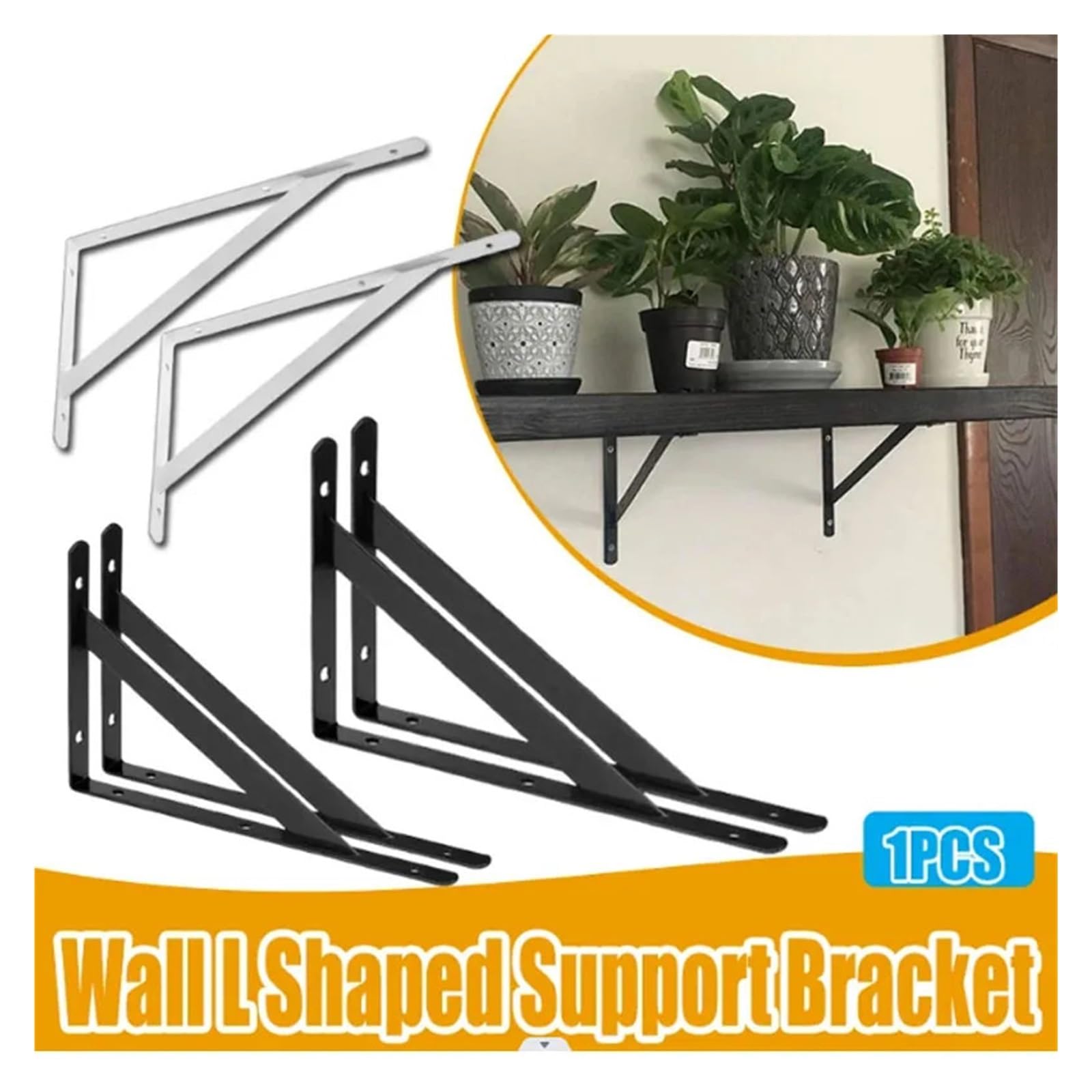 Escuadras Metalicas Banco de ángulo plegable montado en la pared, mesa, estante, muebles, herramienta de ferretería for el hogar de alta resistencia(10pcs)