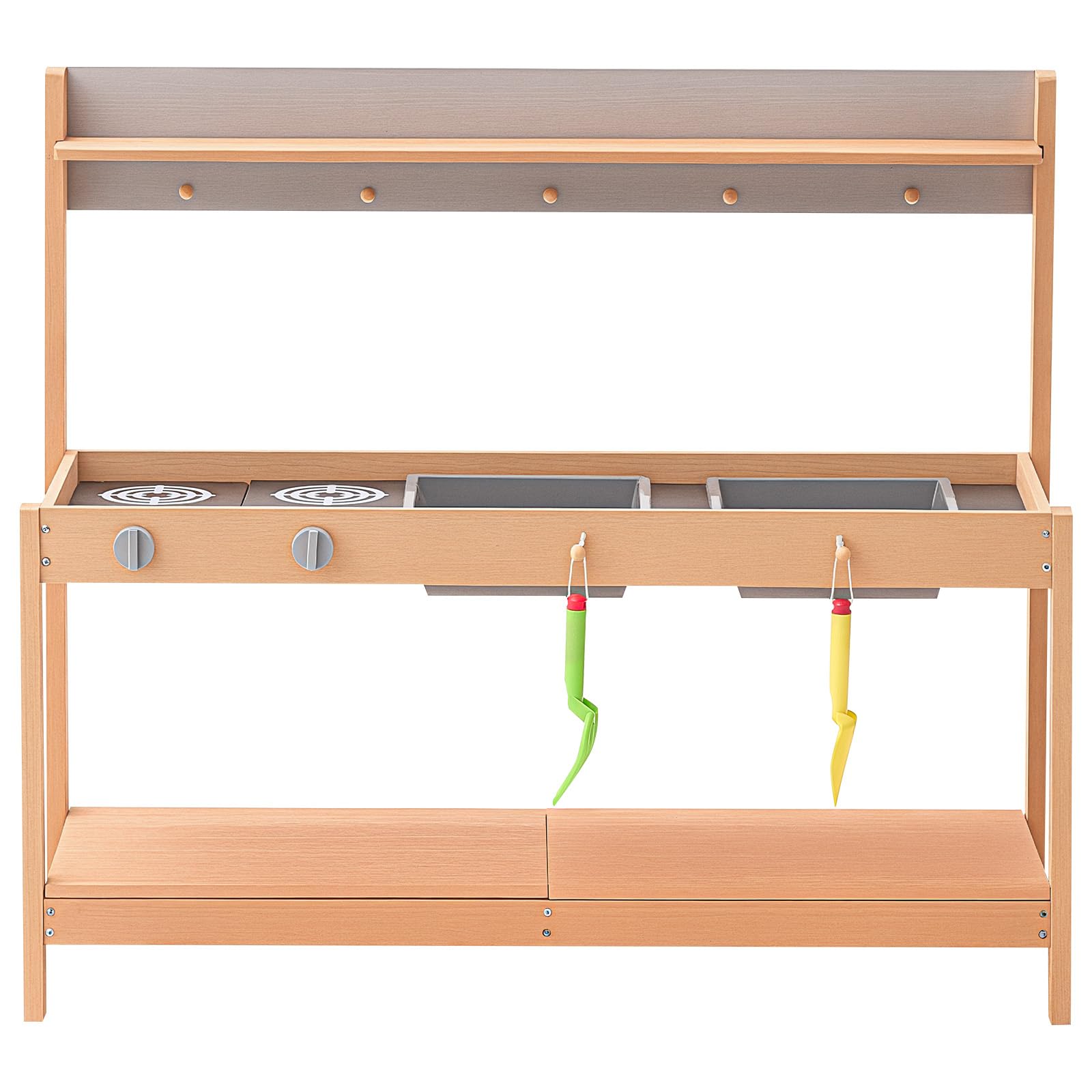 VEVOR Cucina di Fango per Bambini, Larghezza 1000 mm Set da Cucina Giocattolo in Legno con Accessori, Set da Gioco per Negozio di Alimentari all'Aperto, Cucina Gioco per Bambini con Fornello e Lavello