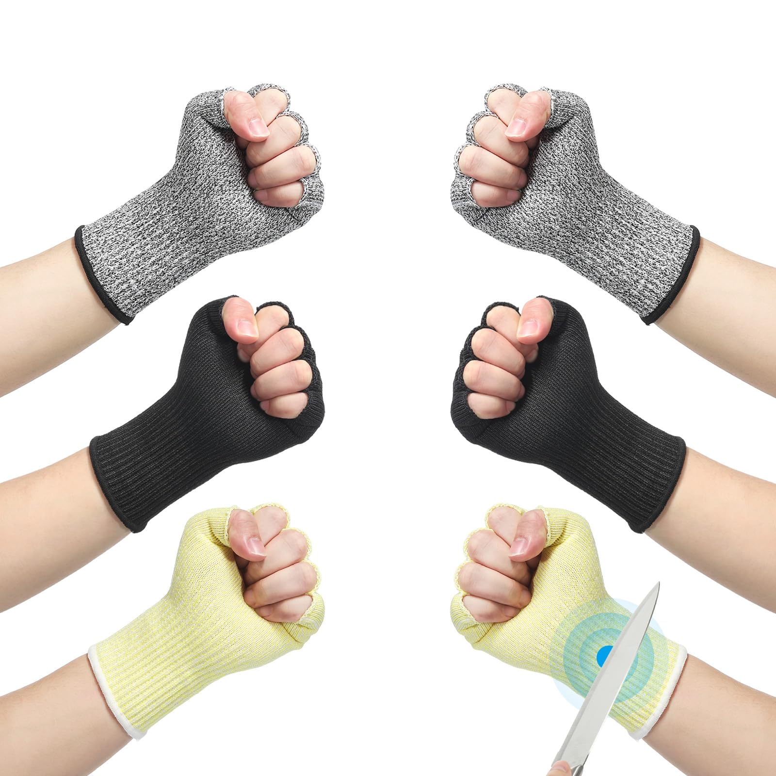 PATIKIL 8 Inch Cut Resistant Sleeves with Finger Grips