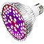 LED Pflanzenlampe 50W E27 78 LEDs Vollspektrum Pflanzenlicht Led Grow Light Lampe für Zimmerpflanzen, Garten Gewächshaus Blüt