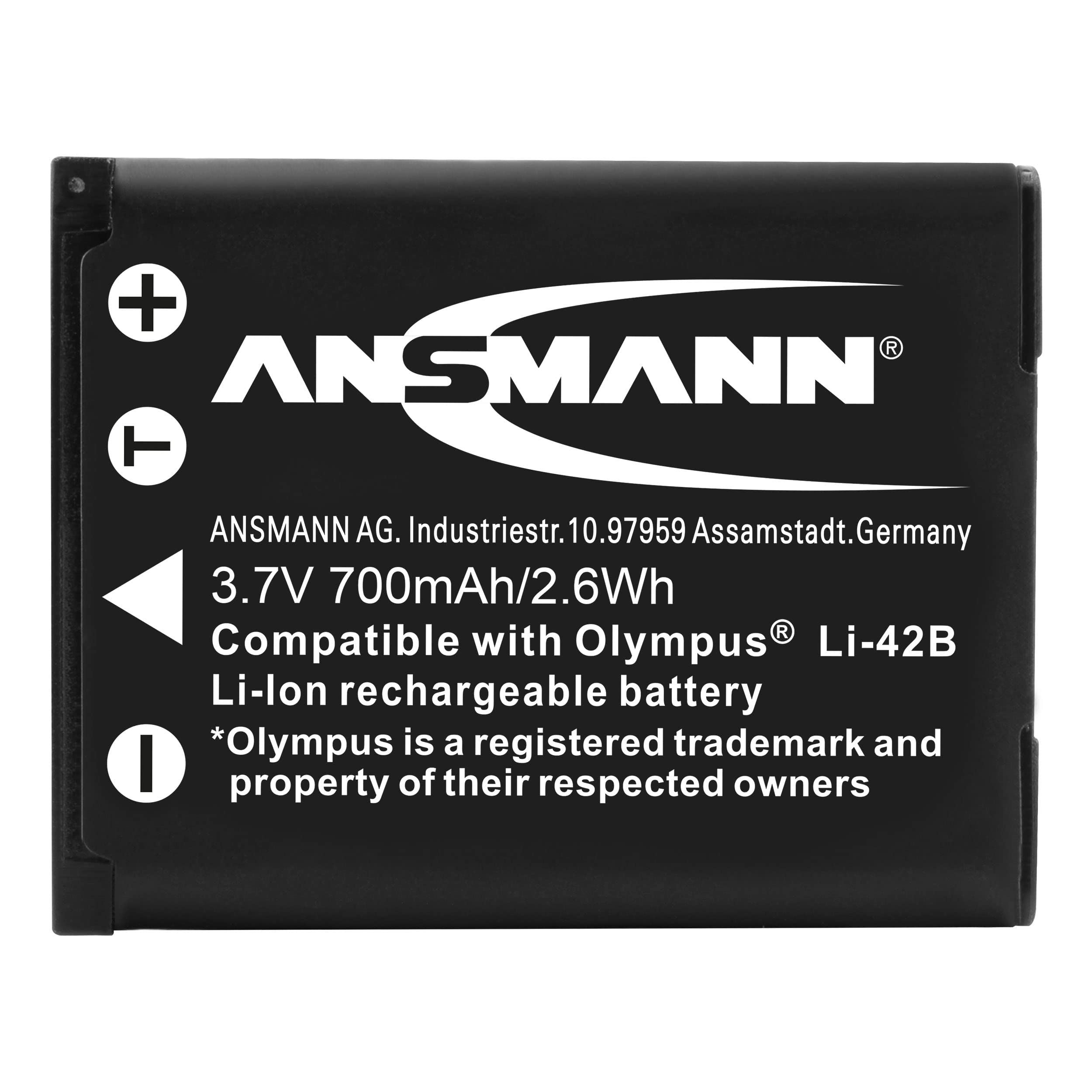 ANSMANN Li-Ion 3.7V Camera Battery Replacement For Li-40B / Li-42B/ D-Li63 [Pack of 1] Compatible with Olympus, Pentax & Pratika Cameras Models - 5 Year Warranty