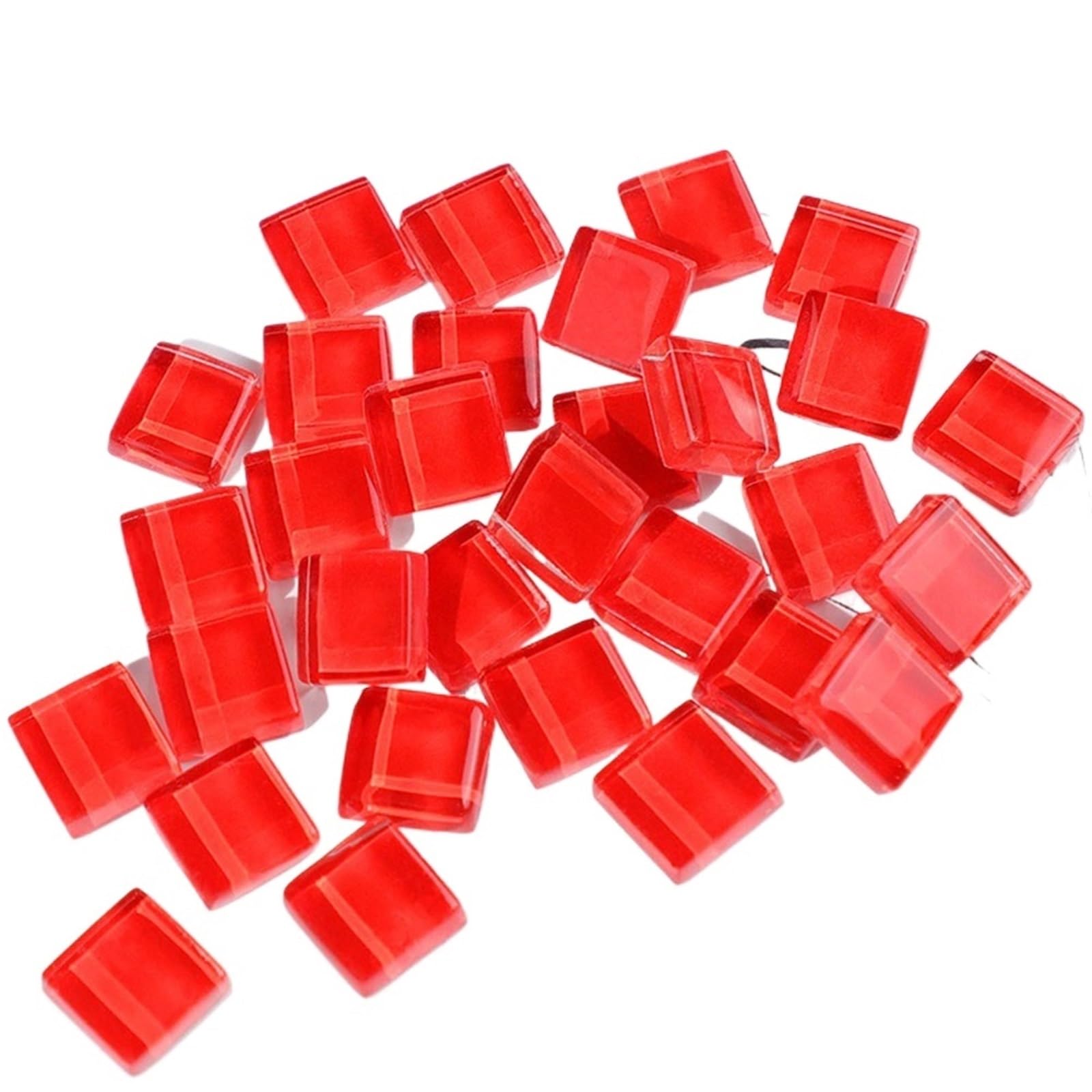 Petal Mosaic Tiles 500PCS Mixed Color Glitter Glass Mosaic Grain Tiles for Garden Decor Hand Mosaics Flowerpots Making(Red)