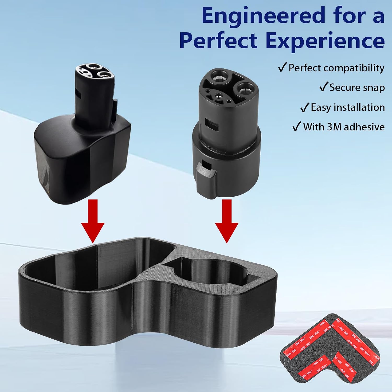 Charging Adapter Holder Compatible with Hyundai Ioniq 5 25-26, Compatible with CCS-NACS / J1772-NACS Adapters, Electric Vehicle Accessory Storage Solution