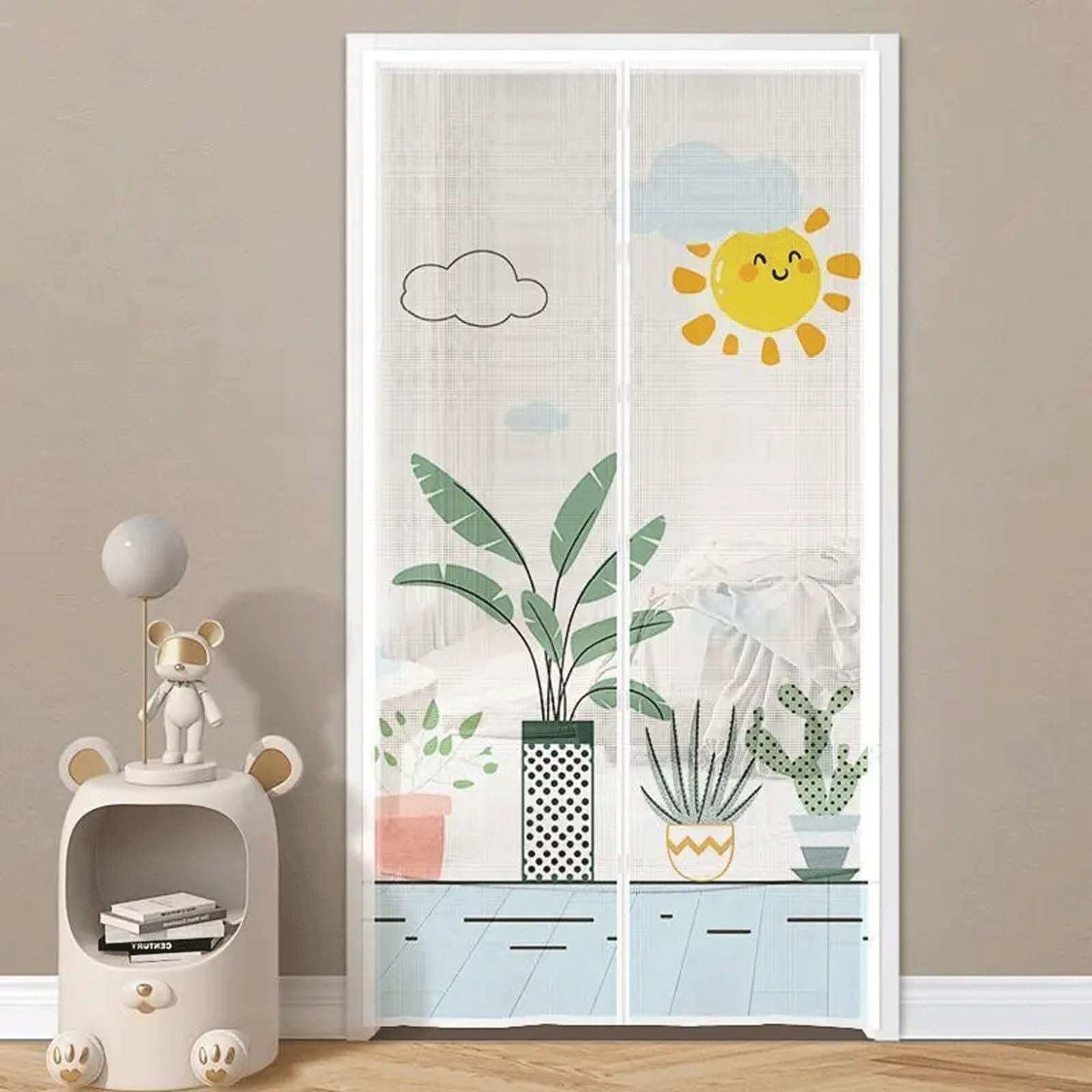 Fralhqfl Mesh Magnetic Shielding Door, Self Closing Magnetic Curtain, Heavy-Duty Door Mesh Screen Window, Mesh Partition To Prevent Insects From Entering(Color:color8,Size:110x220cm)