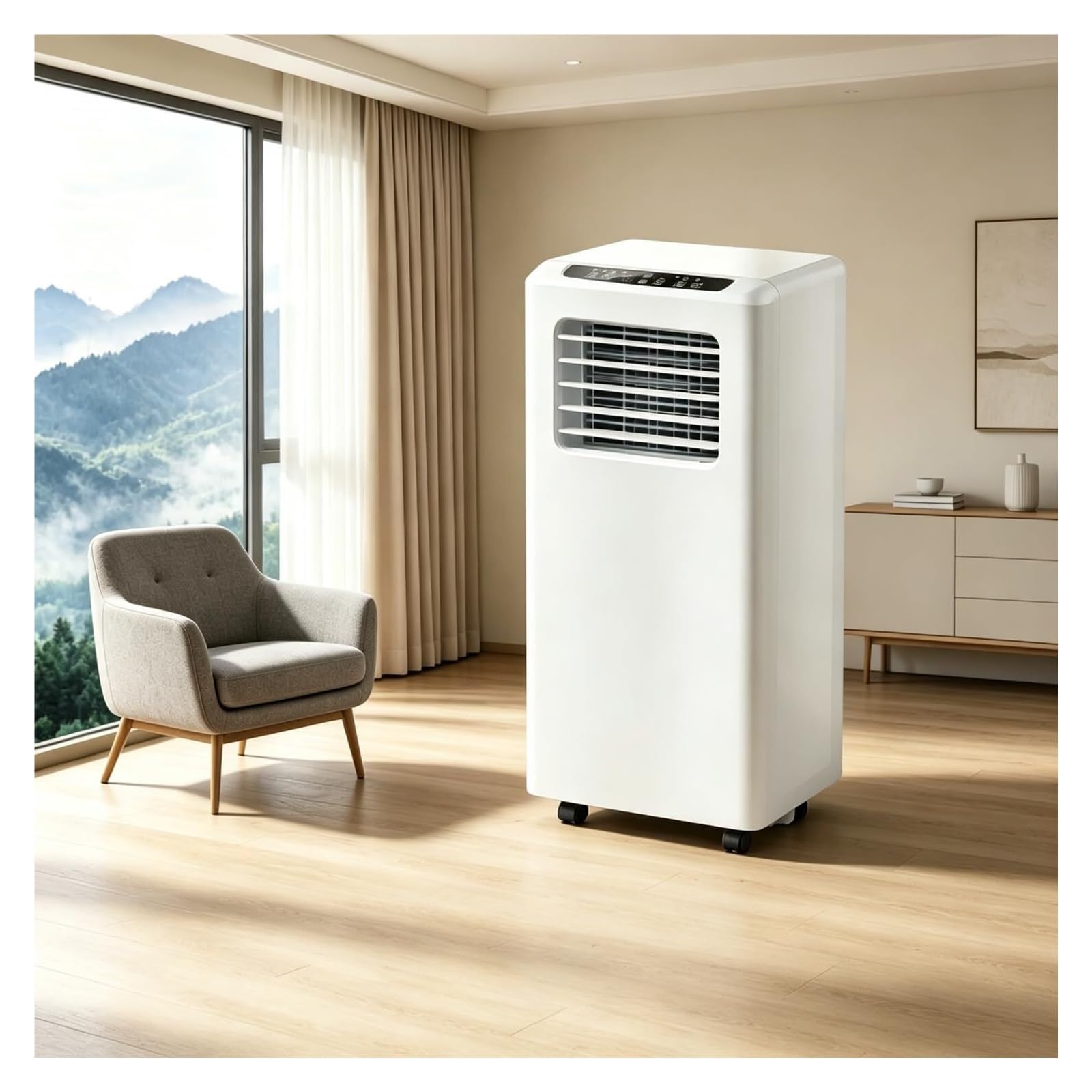 12000 BTU Portable AC z timerem, osuszacz wentylatora 4 w 1 do pomieszczeń do 30sqm, energooszczędny mobilny klimatyzator z zestawem wydechowym do biura w sypialni