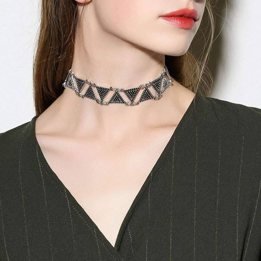 Amazon.co.jp: CanB ワイドチョーカー 三角チョーカー