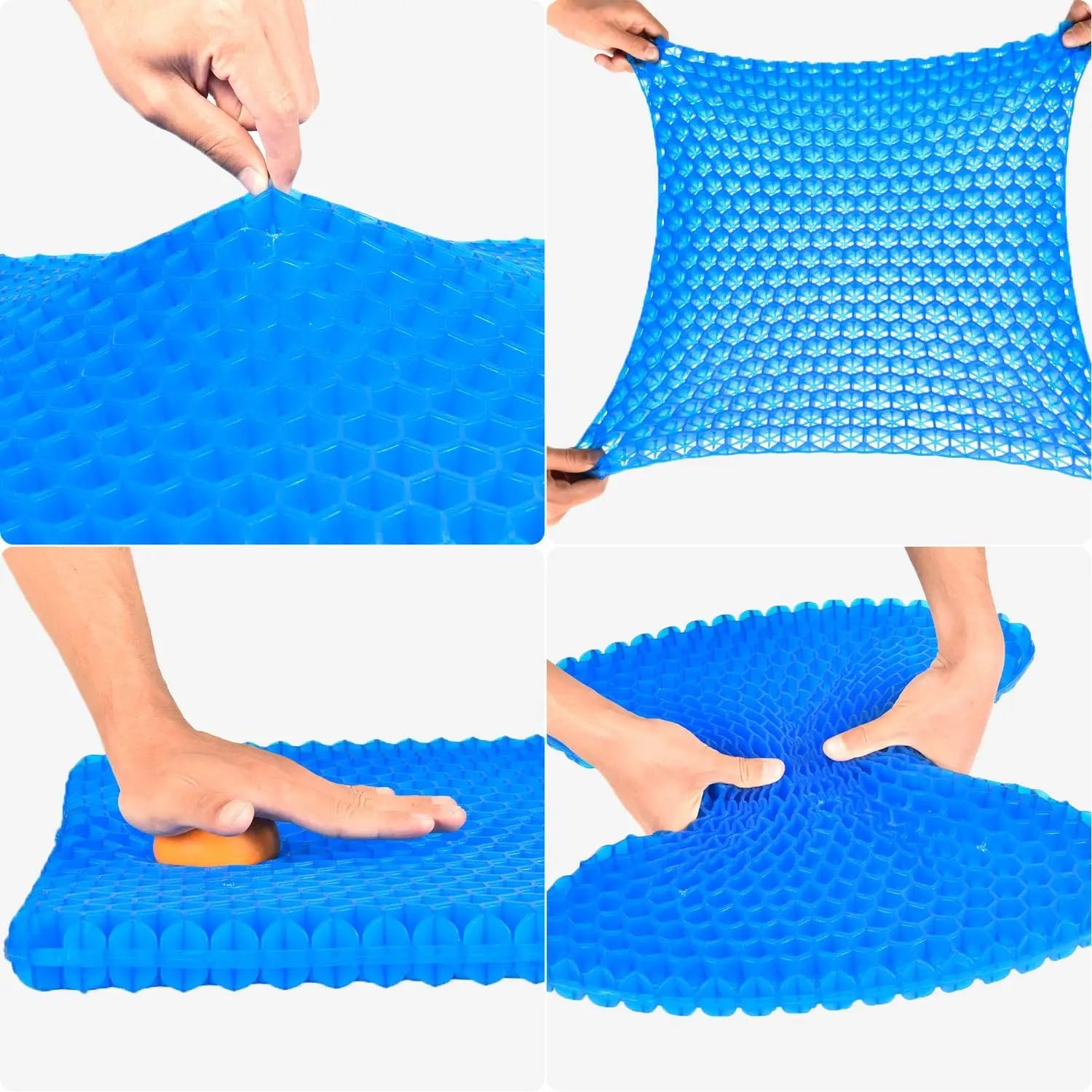 Cojín para coxis Cojín de Asiento Cojín de Gel para Asiento, cojín de Verano para Silla de Alivio, Asiento de Coche, Silla de Oficina, cojín Suave(41x37x4CM)