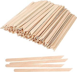 JANYUN 200 Pcs Eyebrow Waxing Sticks Wax Applicator, Wood Waxing Spatulas for Body Eyebrow Lip Nose and Small Hair Removal Sticks(Slanted Handle)
