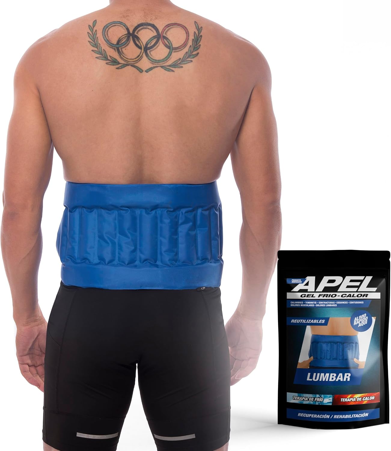 APEL Gel Cold & Hot Lower Back Pack, Lumbar Wrap, Flexible Pain Compress | Reusable Lumbar Wrap,Hook and Loop Closure, Compress for Back, Sciatica, Arthritis, Muscle Tension, Trauma and Physiotherapy