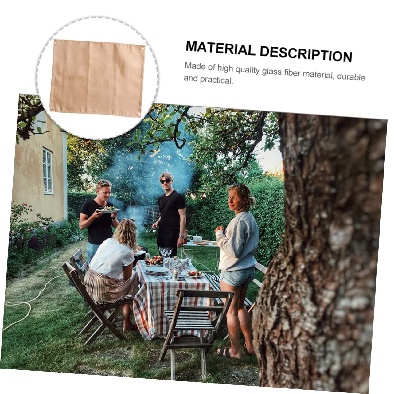 Tappetino Ignifugo e Isolante da Campeggio 45x45 Cm, Coperta Termo-Protettiva per Barbecue e Picnic all’Aperto, Resistente al Calore Custodia Pieghevole Leggera