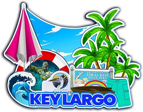 Miniatura 1 de Key Largo Florida USA imán de nevera imán de madera 3D hitos de viaje coleccionables recuerdos decoración hecha a mano -2691