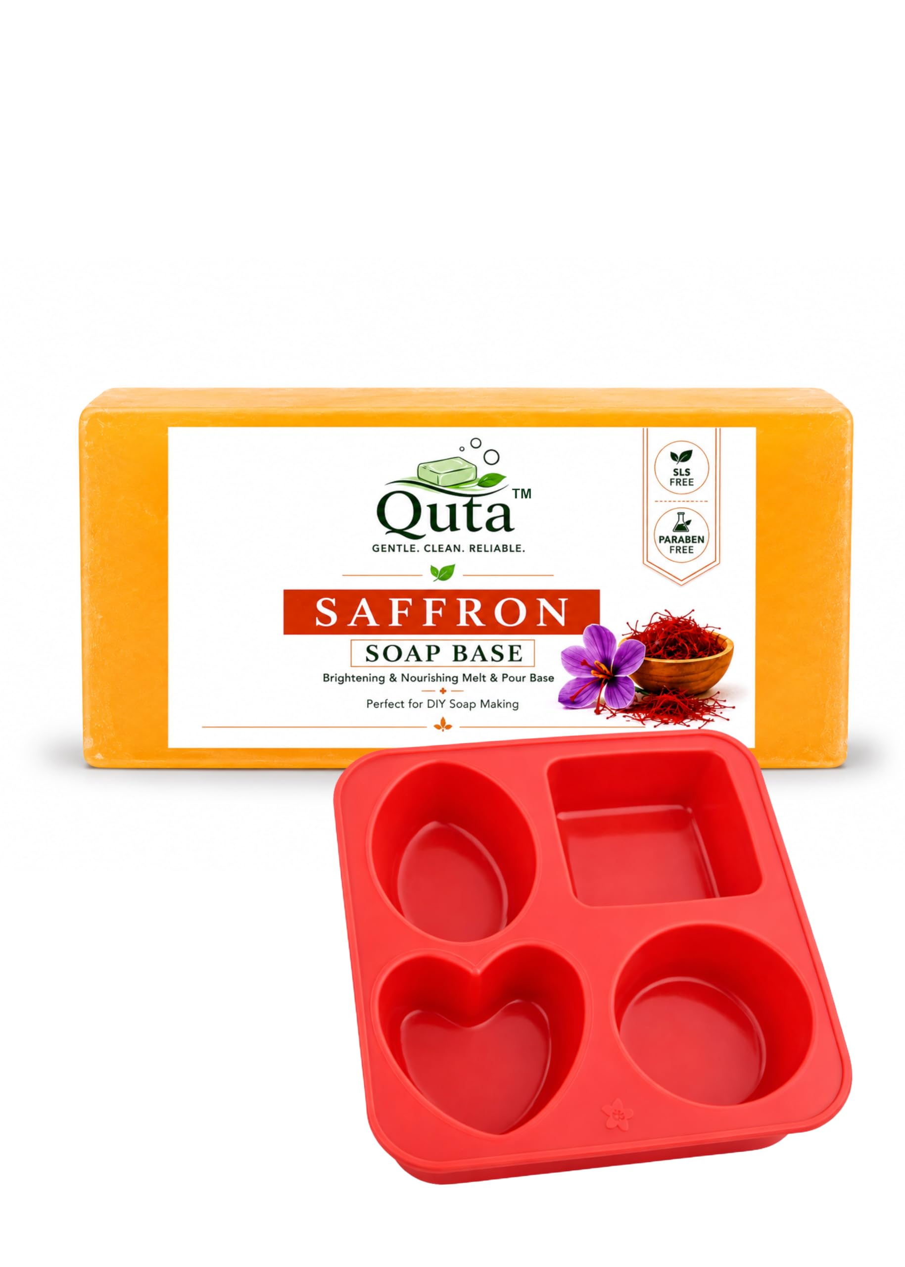 Saffron Soap Base 500 g with Soap Mould | DIY Handmade Soap Making Kit, Glycerin Base | SLS & Paraben Free-image-43