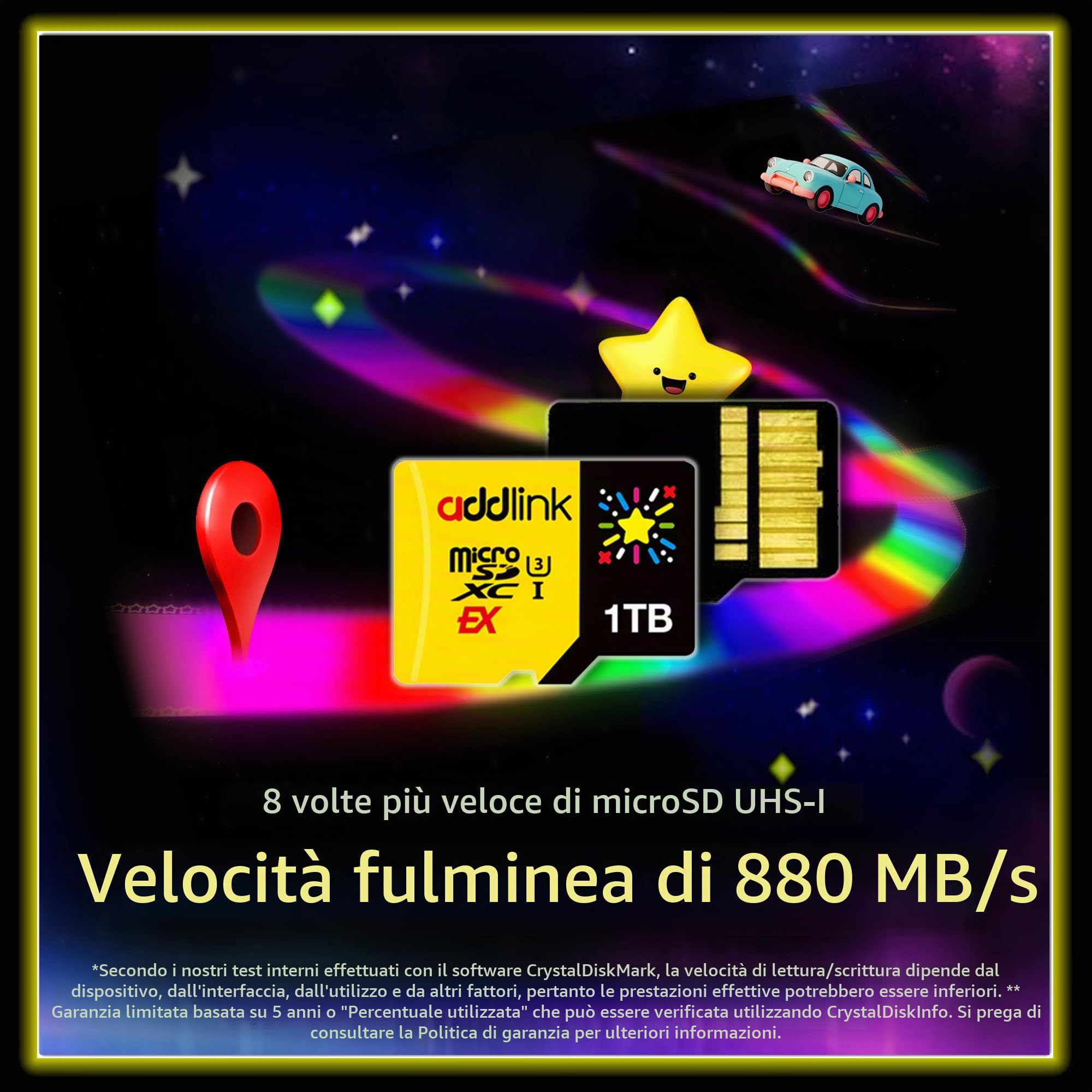 addlink Scheda microSD Express da 1 TB per Nintendo Switch 2, velocità fino a R/W 880/750 MB/s memoria MicroSDXC Express, ROG Ally, Steam Deck, fotocamera UHS-I, C10, U3, V30, Full HD 4K
