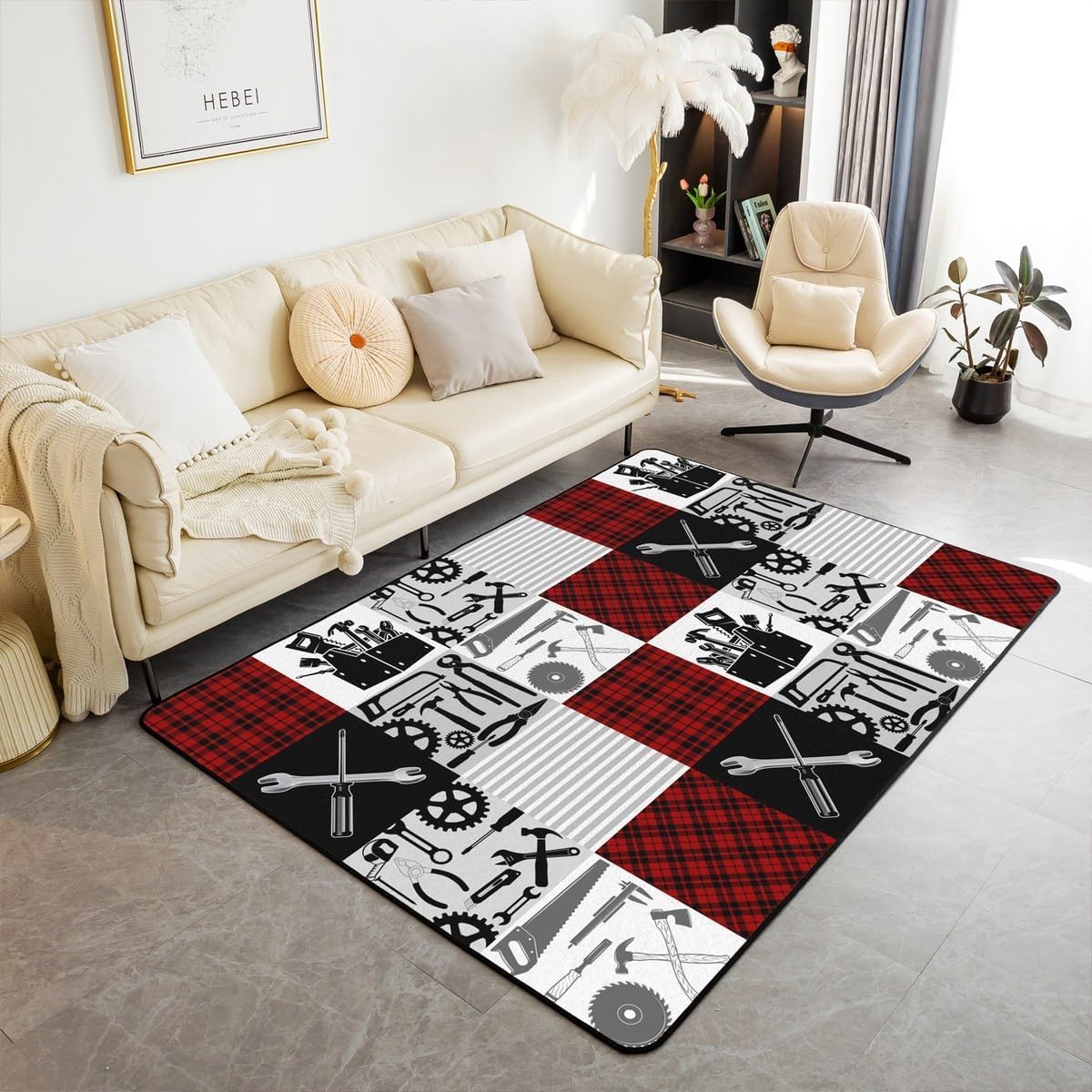 Tapis de salon nettoyage F facile grand tapis de sol soft pour chambre