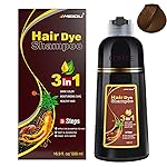 IIIMEIDU Hair Dye Shampoo 3 in 1 for Gray Hair, Herbal Ingredients Shampoo Hair Dye for Women Men, Grey Coverage 500ml 1