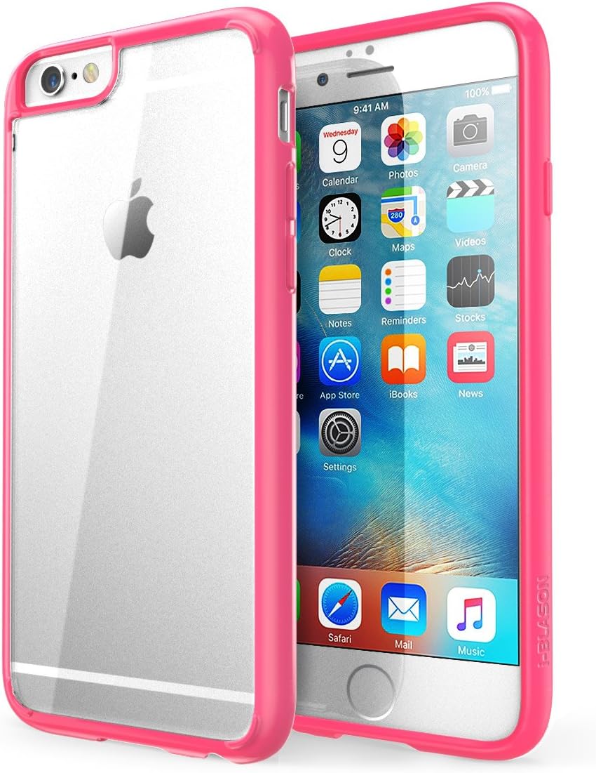 i-Blason Halo Series Case Designed for iPhone 6 Plus, [Scratch Resistant] **Clear** iPhone 6 Plus Hybrid Bumper Case 5.5 inch Cover (Clear/Pink)