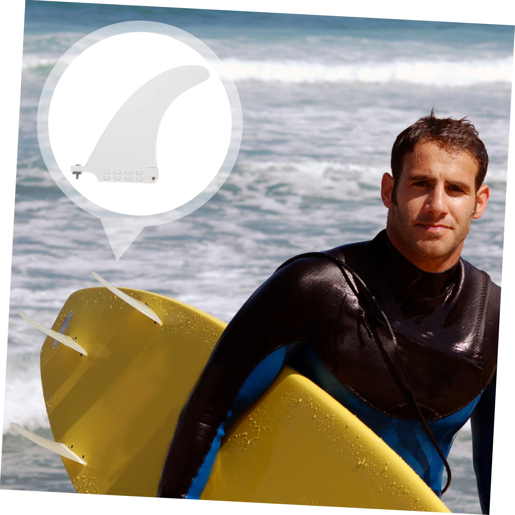 TOYANDONA aileron de Planche de Surf aileron de Paddle souper pagaies de Paddle Ailette Surfeur Accessoires à Palette pagaie Amovible 30% Fibre de Verre Blanche