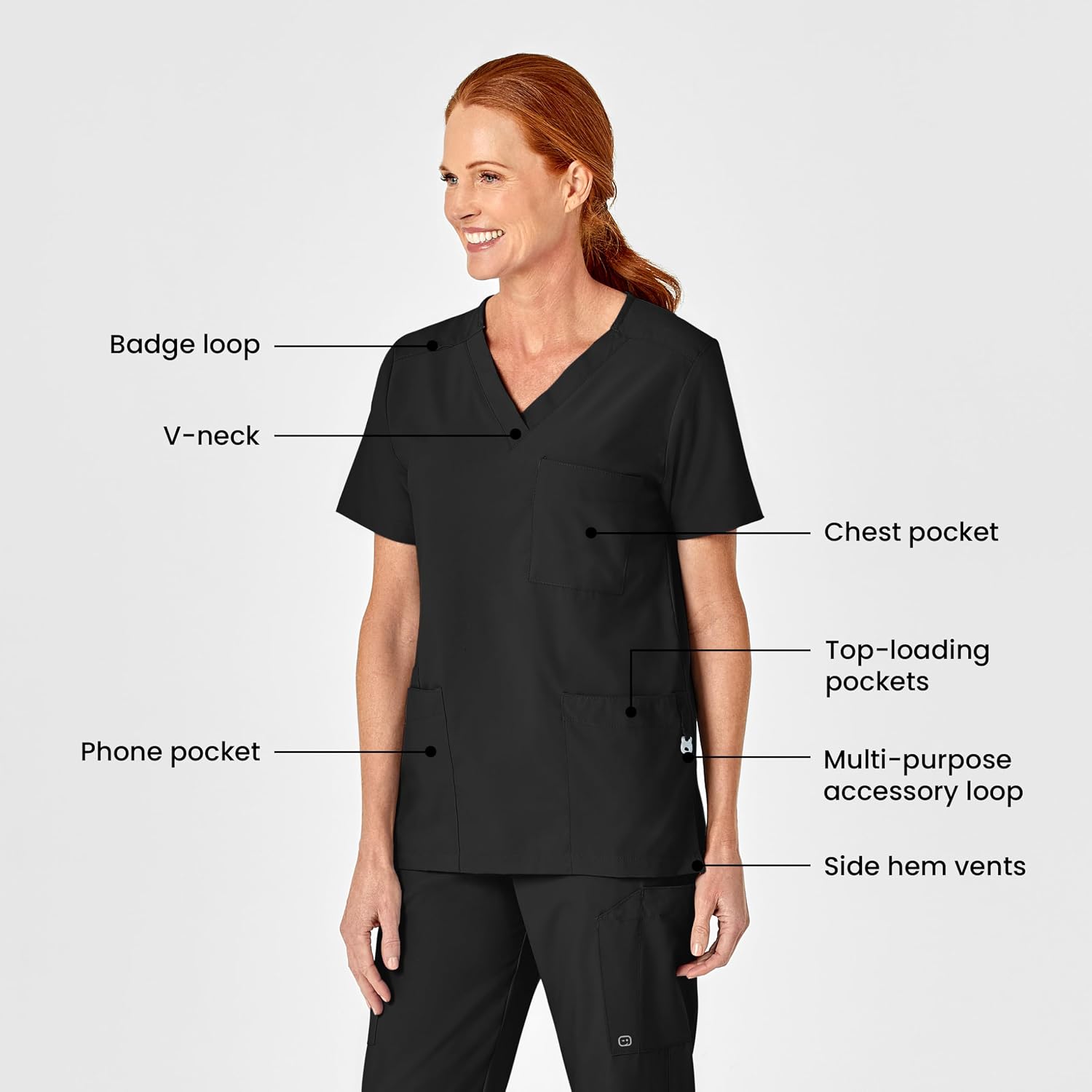 Wink W123 Unisex 4 Pocket Utility Scrub Top image 2