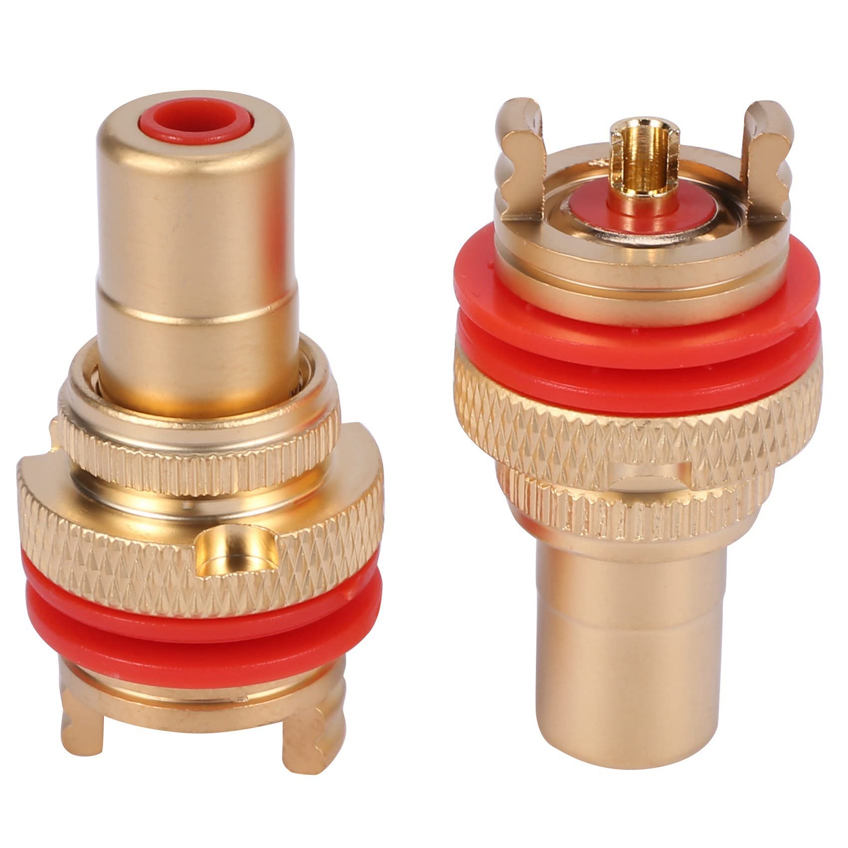 Trjgtas 16Pcs Rouge + Blanc RCA Chassis Prise Connecteur de Haute Qualite RCA Phono Prise de Cuivre Ampli HiFi