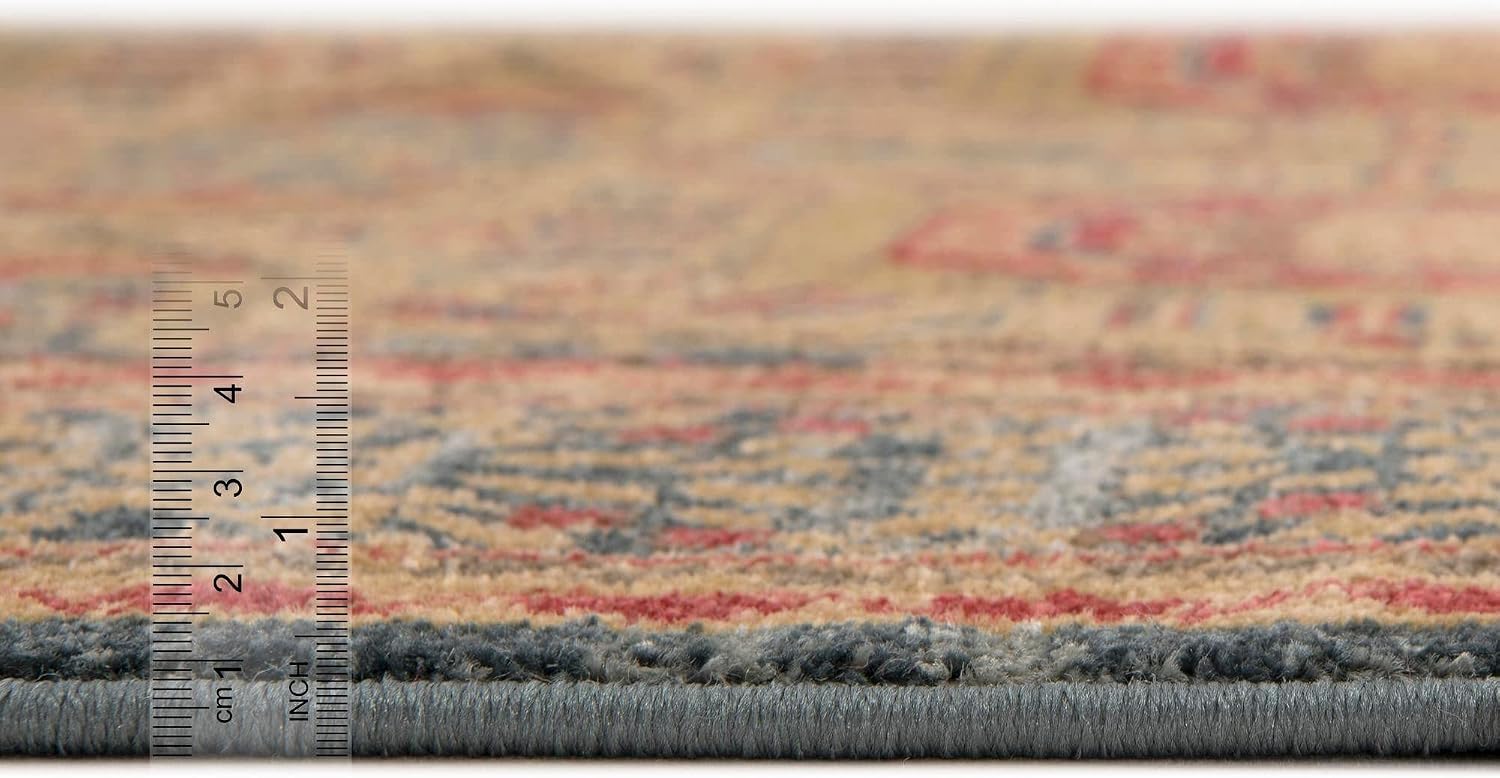 Rugs.com Amina Collection Rug – 10' Runner Blue Flatweave Rug Perfect for Hallways, Entryways