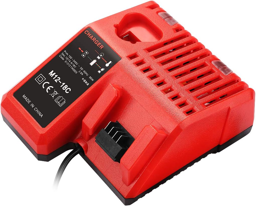 OPSON M12 & M18 Rapid Replacement Charger Milwaukee 12V&18V XC Lithium Ion Charger for Milwaukee XC Battery