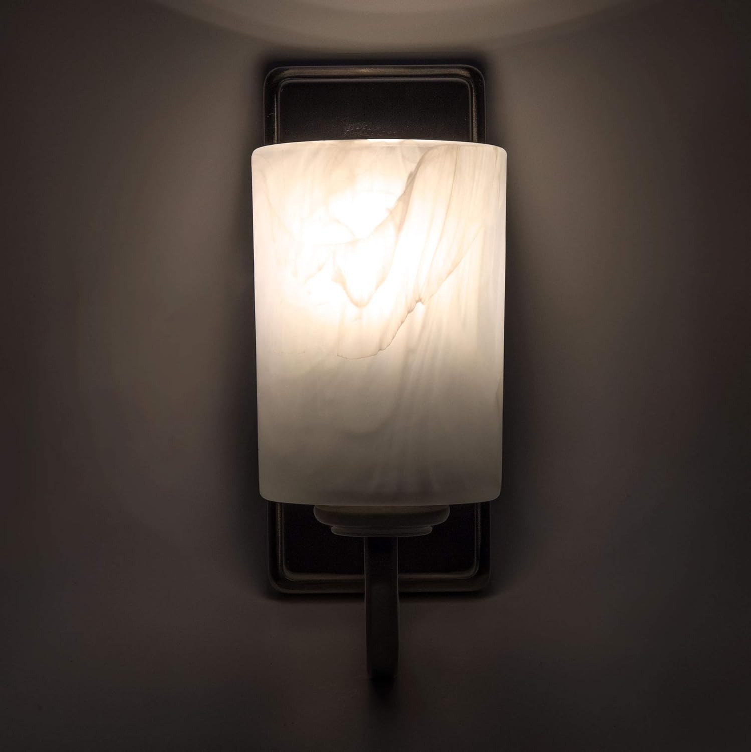 RecPro RV Side Wall Sconce Light | Satin Nickel | Frosted Glass | 110V