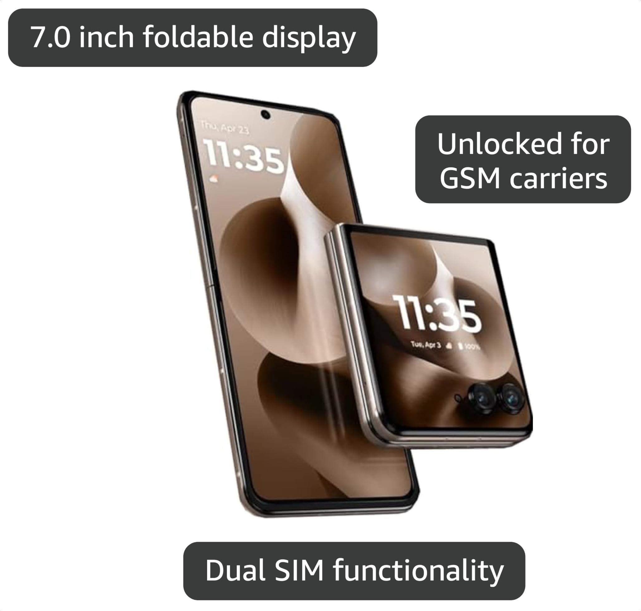 美品 MOTOROLA razr 60 pro 256GB ブラウン アメリカ版 Amazon.com: Motorola RAZR 60 Ultra 5G 2025 (Pantone Mountain Trail