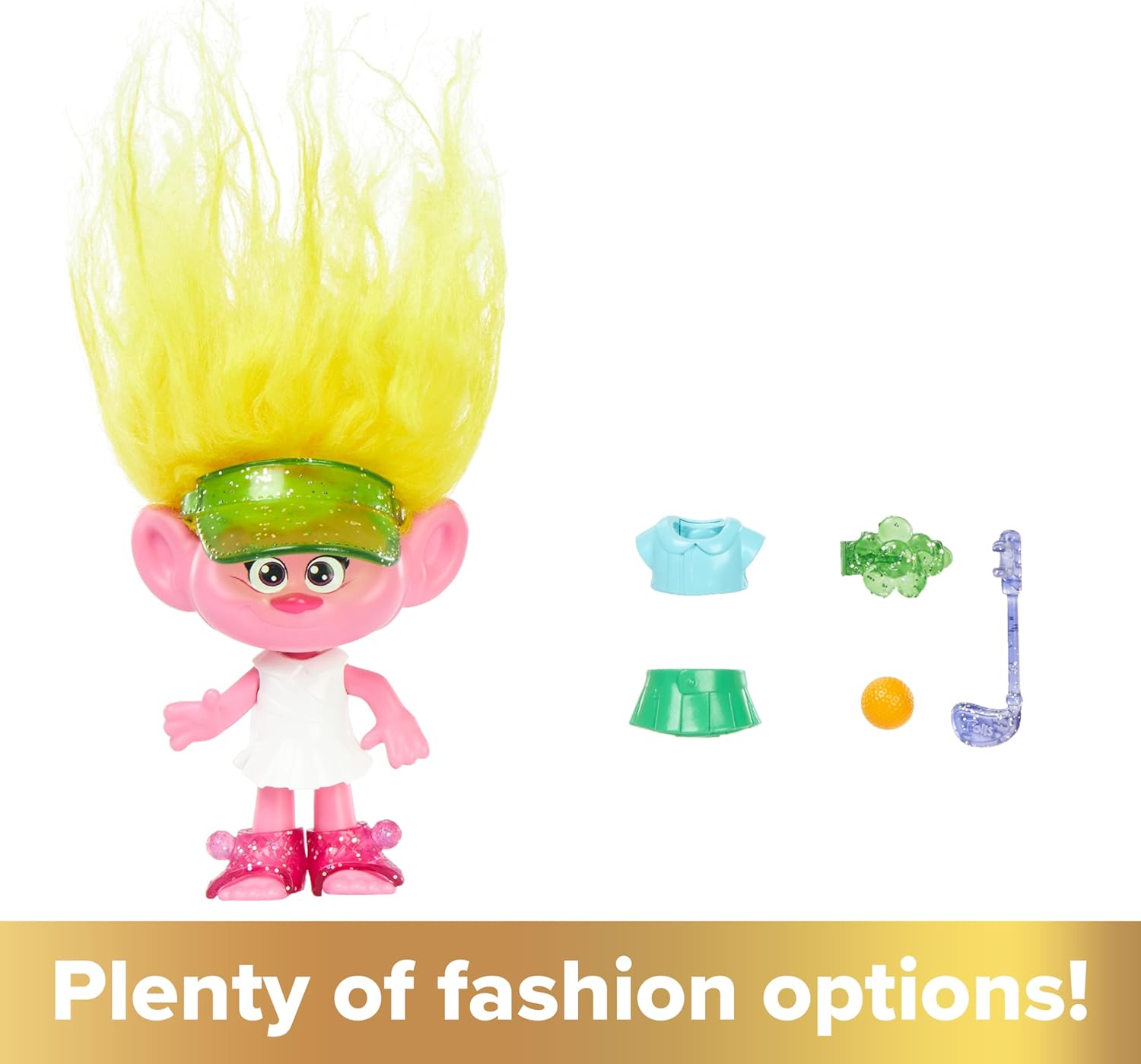 Mattel DreamWorks Trolls Band Together Hair Pops Small Doll, Viva with Removable Clothes & 3 Surprise Accessories