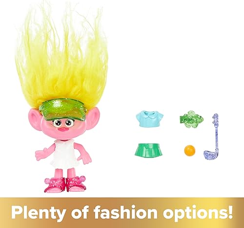 Miniatura 6 de Mattel DreamWorks Trolls Band Together Hair Pops - Muñeca pequeña, Viva con ropa extraíble y 3 accesorios sorpresa