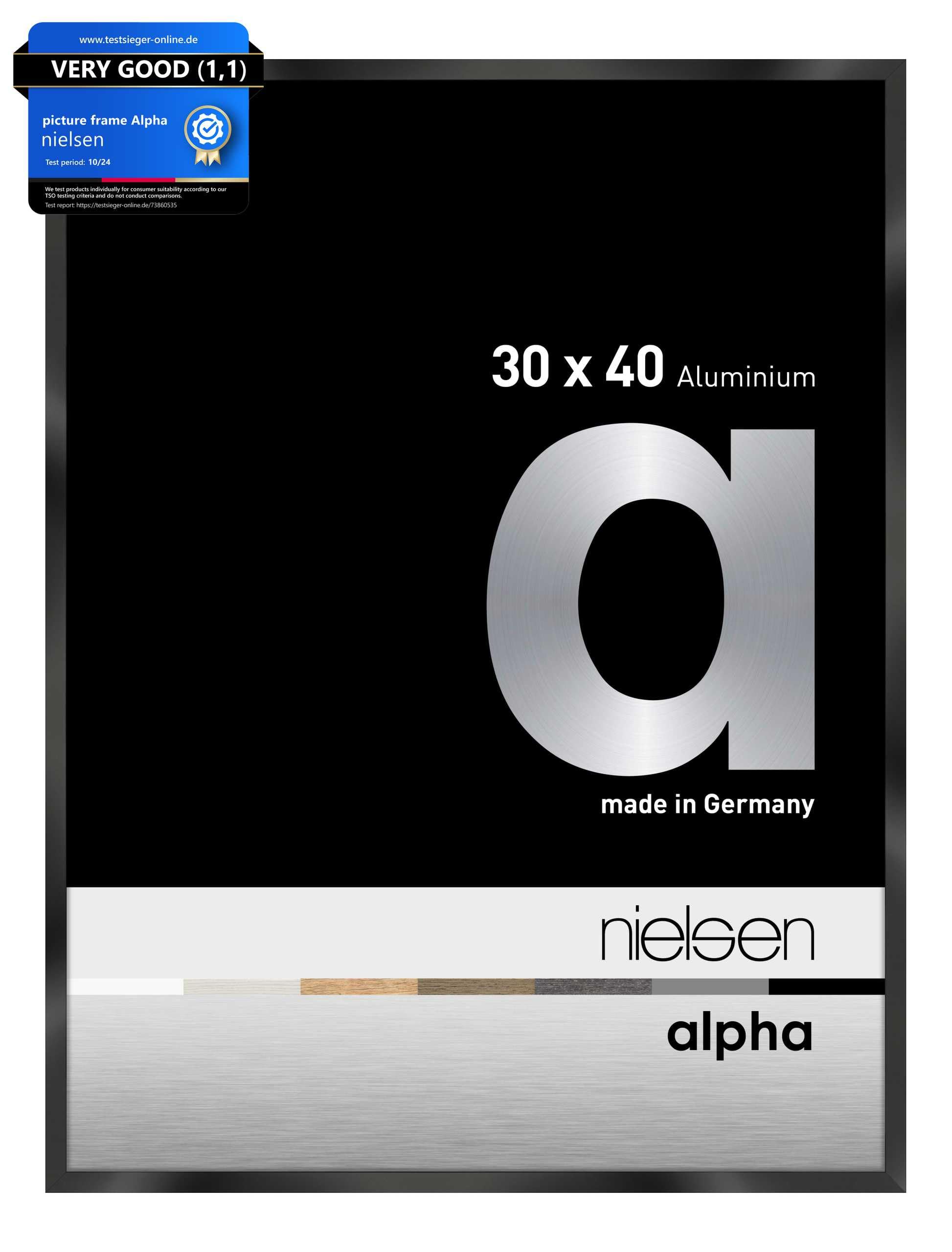 nielsen Alpha aluminium frame, 30x40 cm, LR. polished black