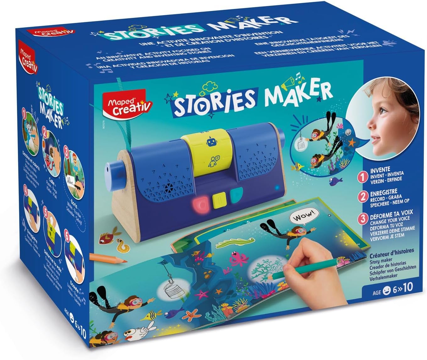 Stories Maker - Draw, Invent and Record Stories - Voice Deformer & 200+ Stickers - Creative Activity for 6-10 Years