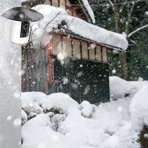 Miniatura 8 de HOLACA Cubierta de cámara con sombra de lluvia solar para cámara adhesiva, protector de cámara para resistente a los rayos UV blanco