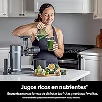 Vista 6 de Ninja NeverClog Exprimidor de Prensa Fría, Exprimidor Lento Potente con Control Total de Pulpa, Para Encimera, Eléctrico, 2 Funciones de Pulpa, Apto