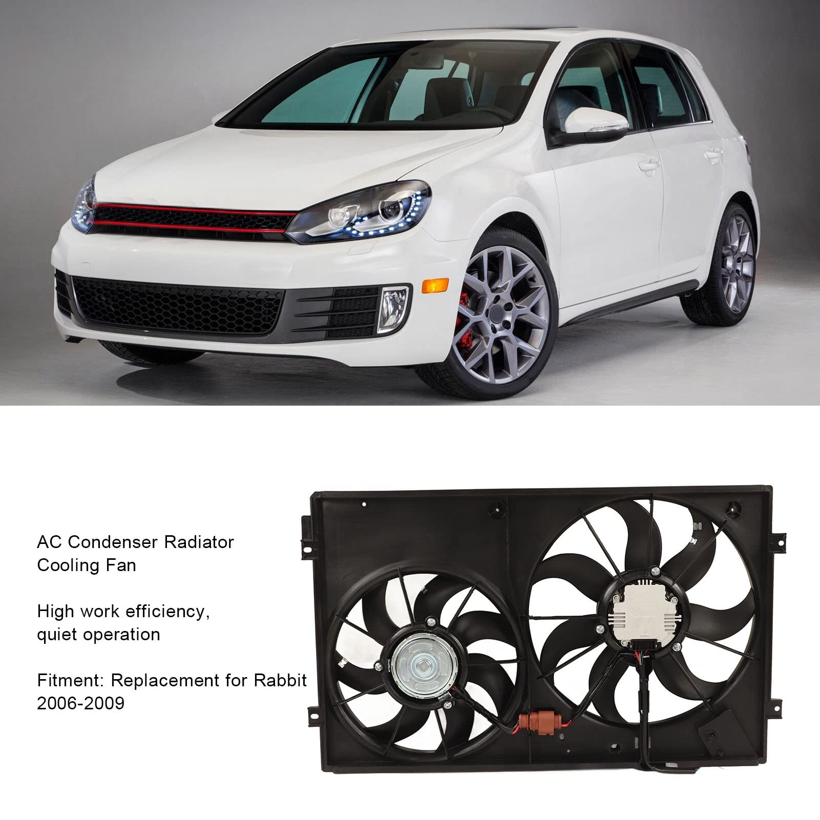 Ventola di Raffreddamento del Radiatore del Condensatore Elettrico Sostituzione Ad Alte Prestazioni per Rabbit 2006-2009 12V 1 unità