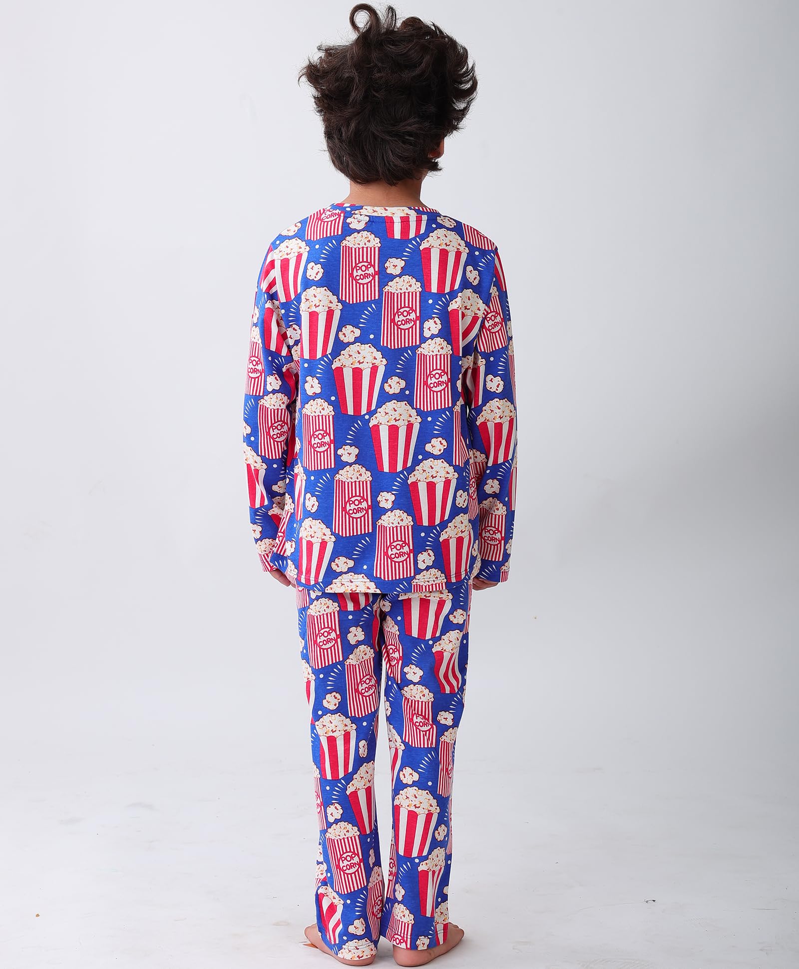 ANTHRILO Popcorn Blue Long Sleeve Pyjama Set - Blue | 6-12 Months - Image 2 thumbnail