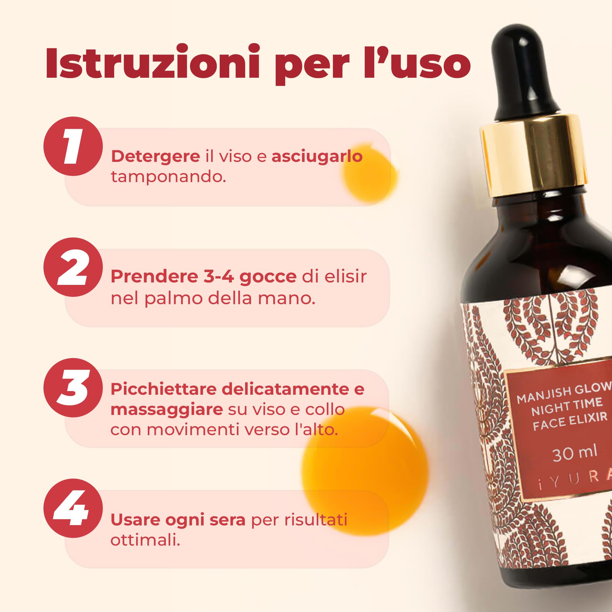 Iyura Manjish Glow Elixir Olio idratante per pelli secche 30ml