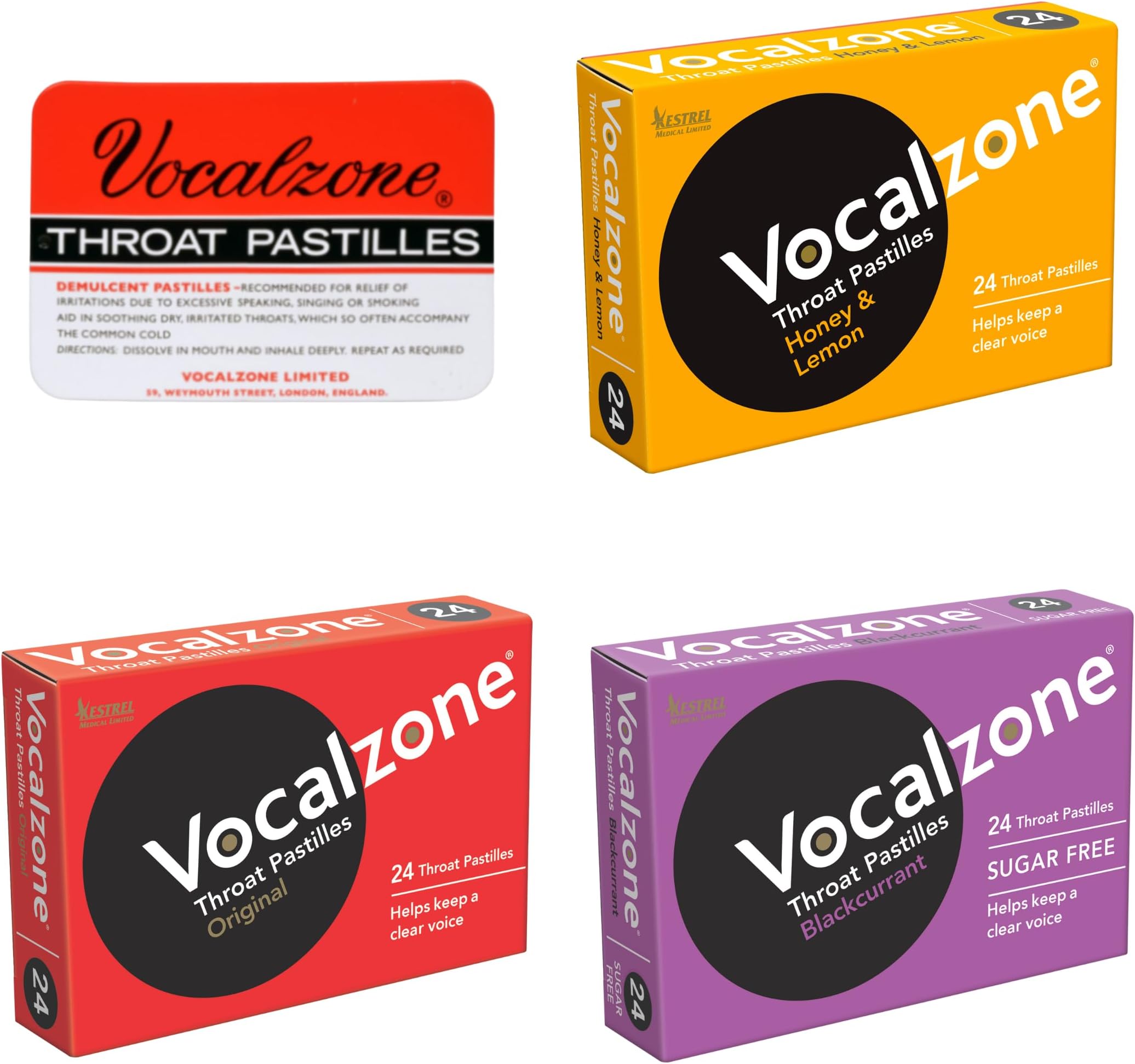 Vocalzone 3 Flavour Bundle + Free Tin! Tin May Vary. Multi-Pack 3 Packs of 24 Pastilles